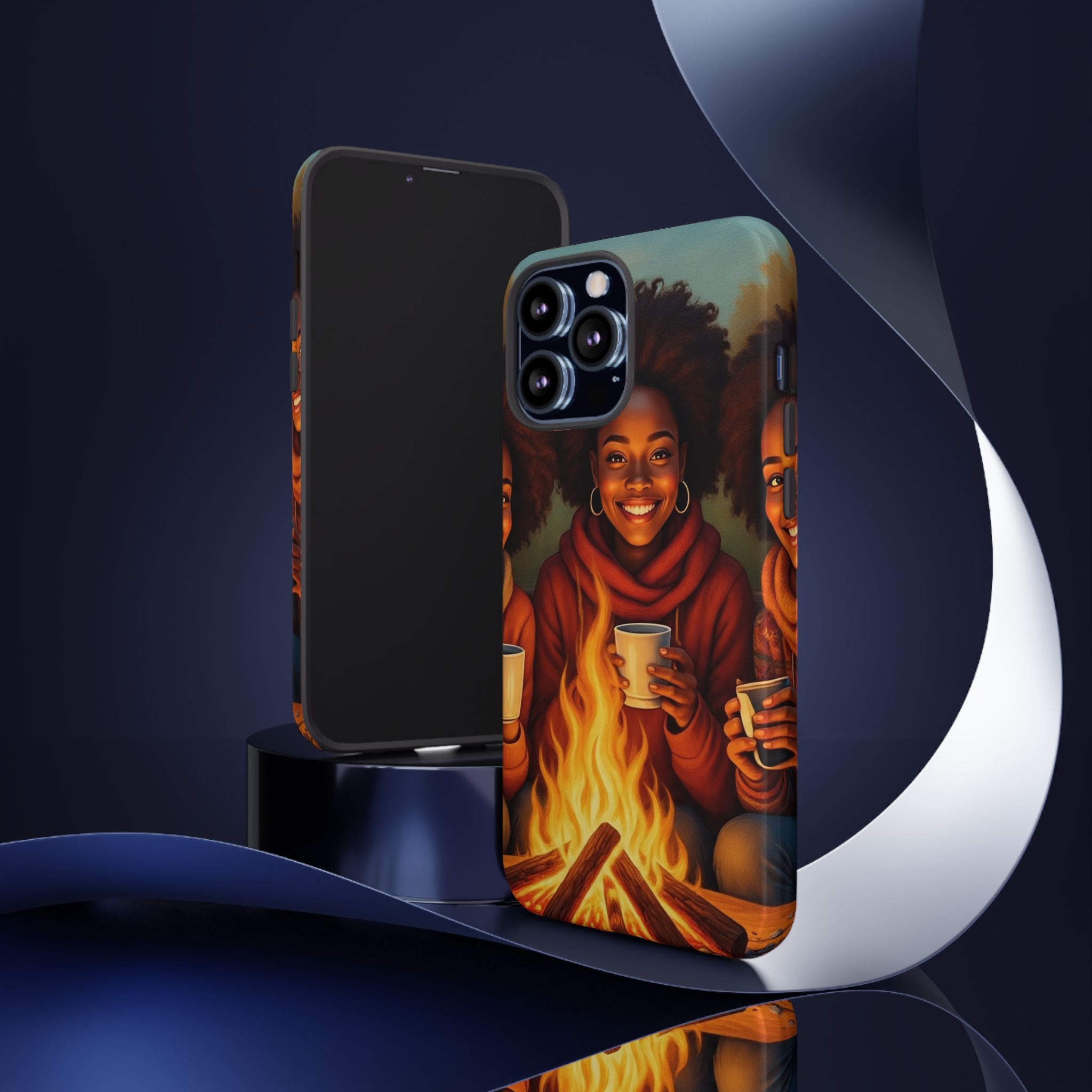 Cozy Phone Case for Campfire Lovers, Tough Cases with Inspirational Design, Perfect Gift for Friends, Birthday Present, Nature Vibe
