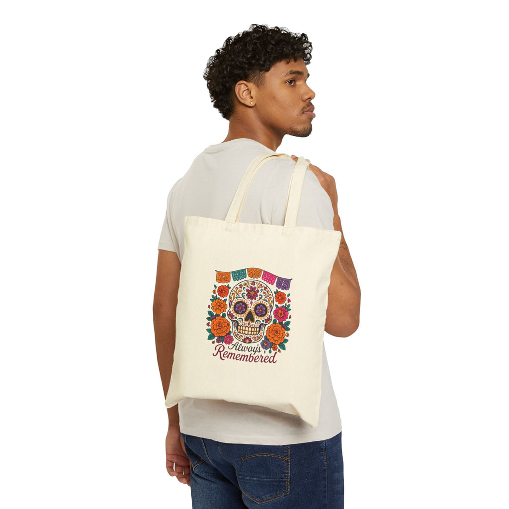 Canvas Tote Bag - Dia de los Muertos Sugar-skull Design