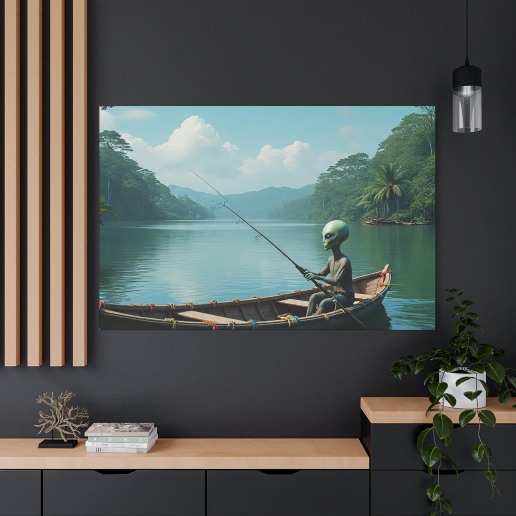 Alien Fishing Canvas Art