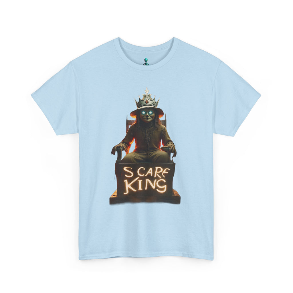 VYBZ Scare King Unisex Heavy Cotton Tee, Halloween Shirt, Horror Tee, Graphic T-Shirt, Scary Costume Top, Gift for Spooky Lovers