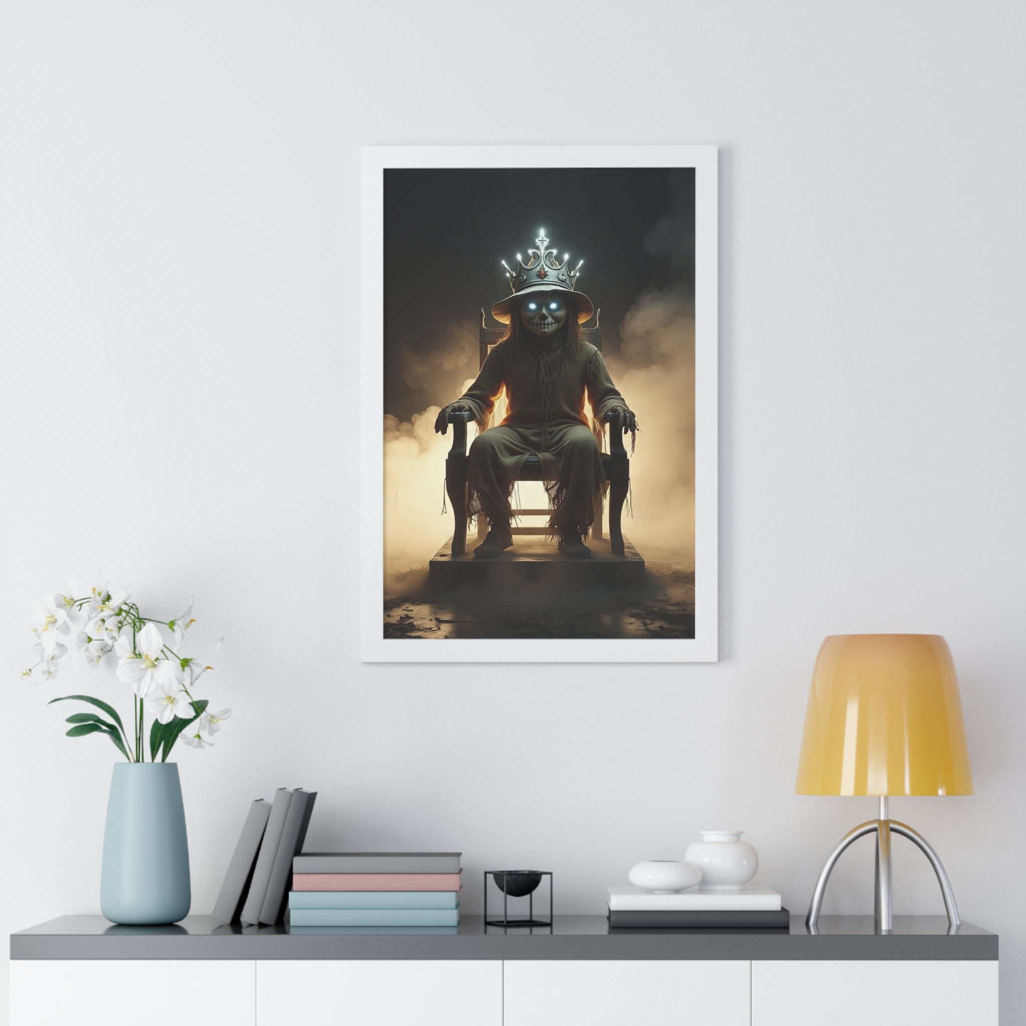 Whimsical Framed Vertical Poster - Unique Wall Art for Home Decor, Halloween Decor, Gift for Animal Lovers, Mystical Artwork, Fantasy Decor