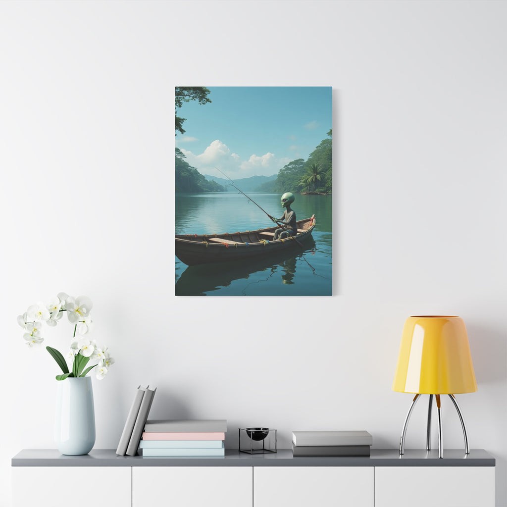 Alien Fishing Canvas Art