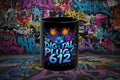 Black mug with colorful graphic and text 'The Digital Plug 612' on a white background