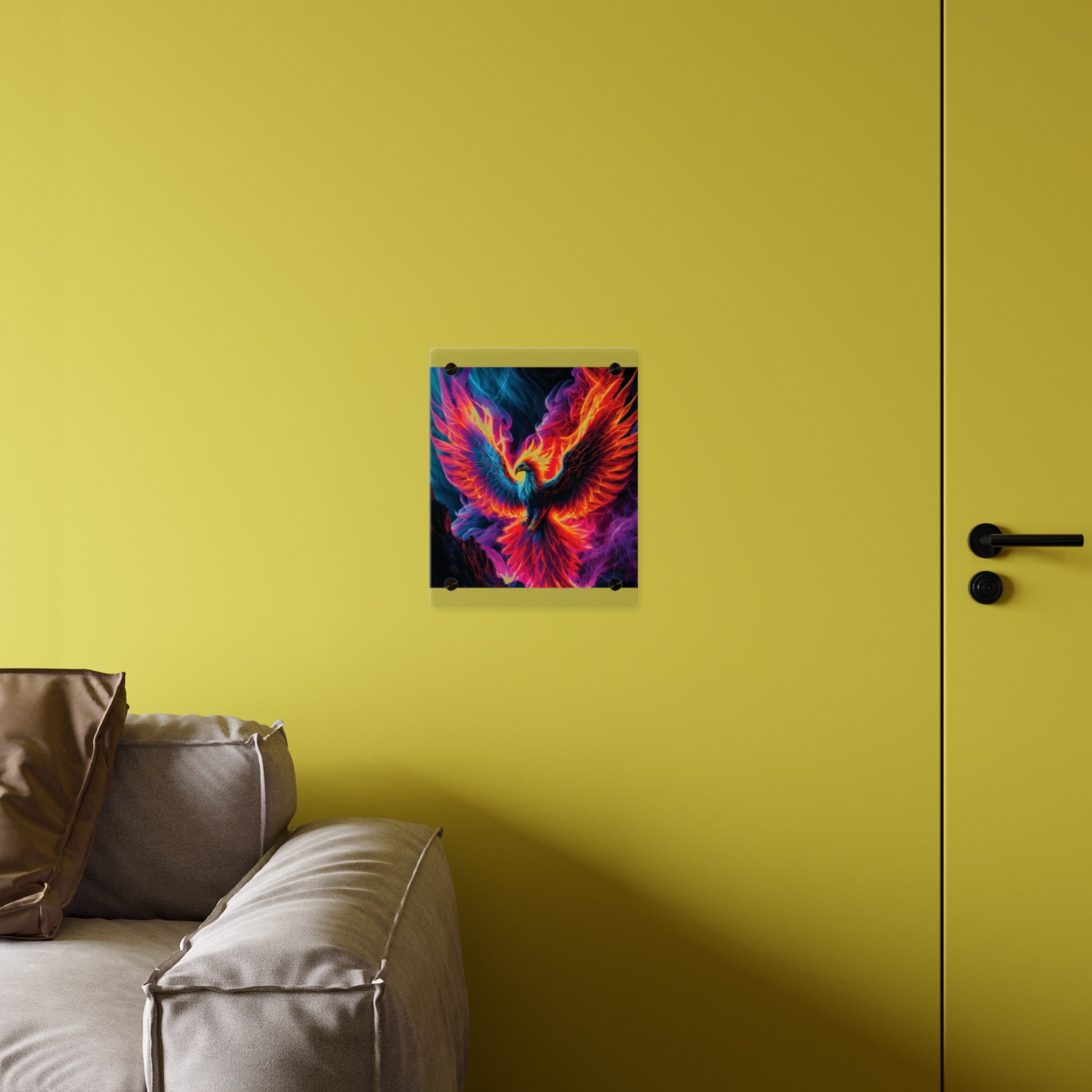 Vibrant Phoenix Acrylic Wall Art