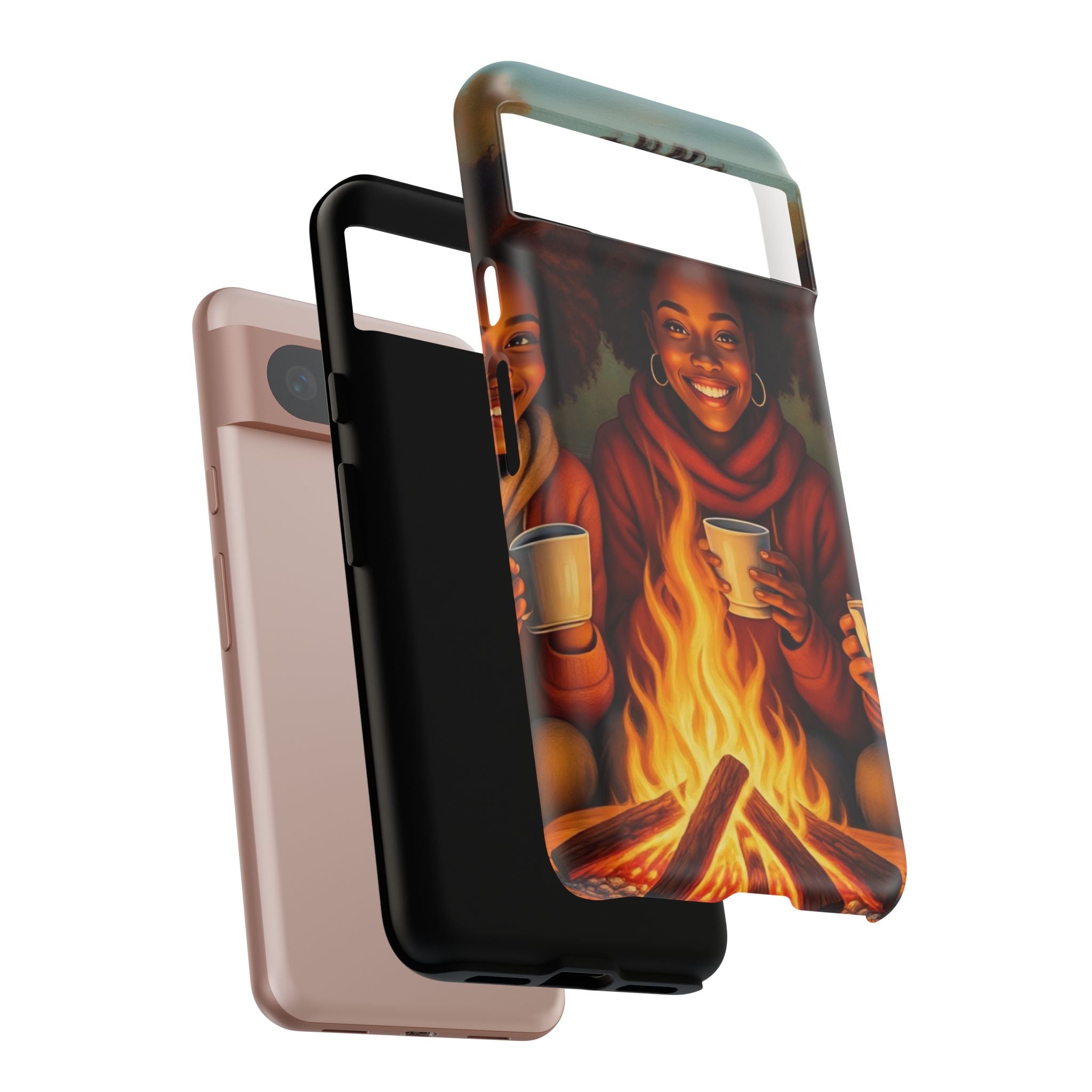 Cozy Phone Case for Campfire Lovers, Tough Cases with Inspirational Design, Perfect Gift for Friends, Birthday Present, Nature Vibe