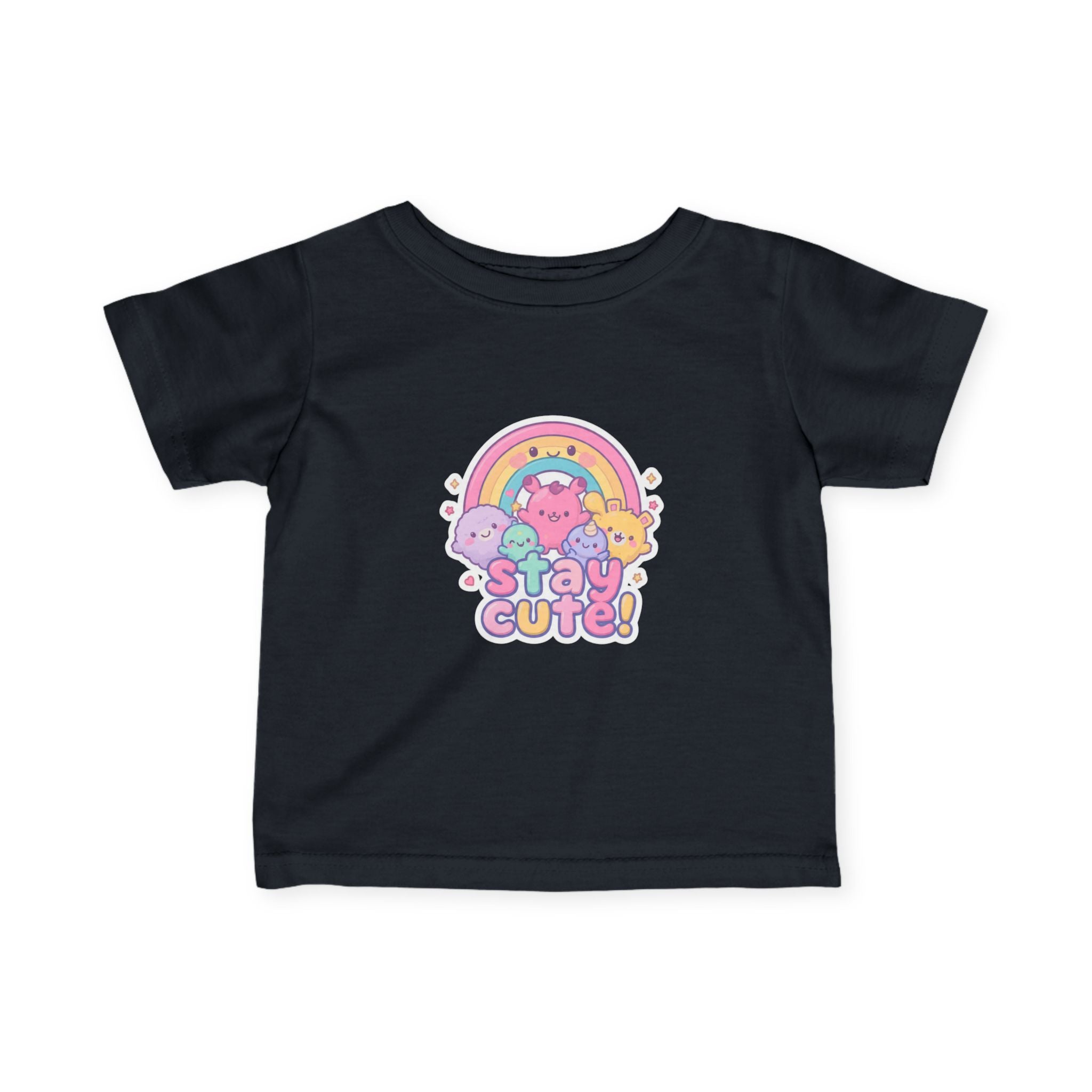 Infant Tee - "Stay Cute" Rainbow Animal Baby Shirt