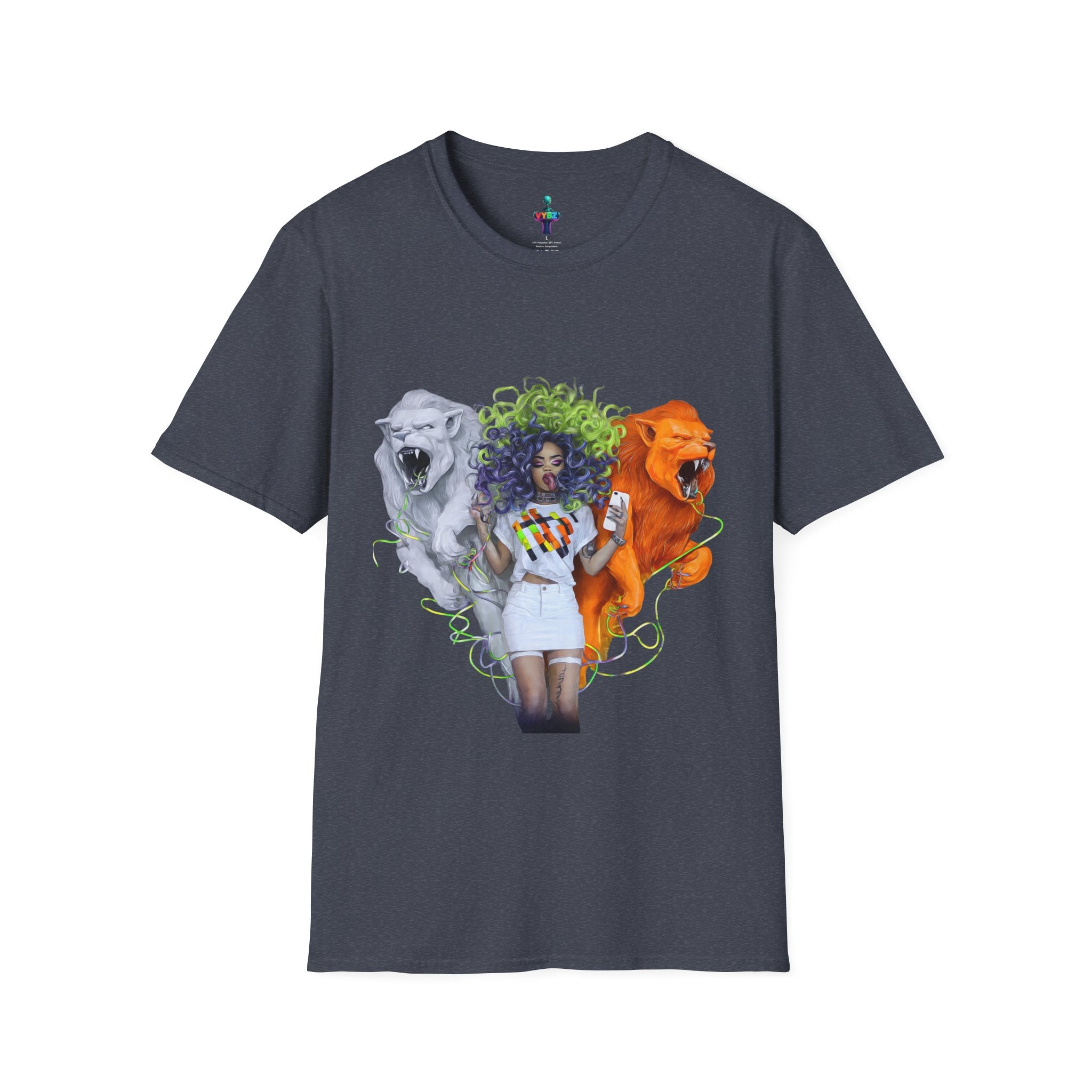 Lion Heart Unisex Softstyle T-Shirt | Trendy Graphic Tee for Animal Lovers, Unique Gift for Birthdays, Casual Wear, Pride Events
