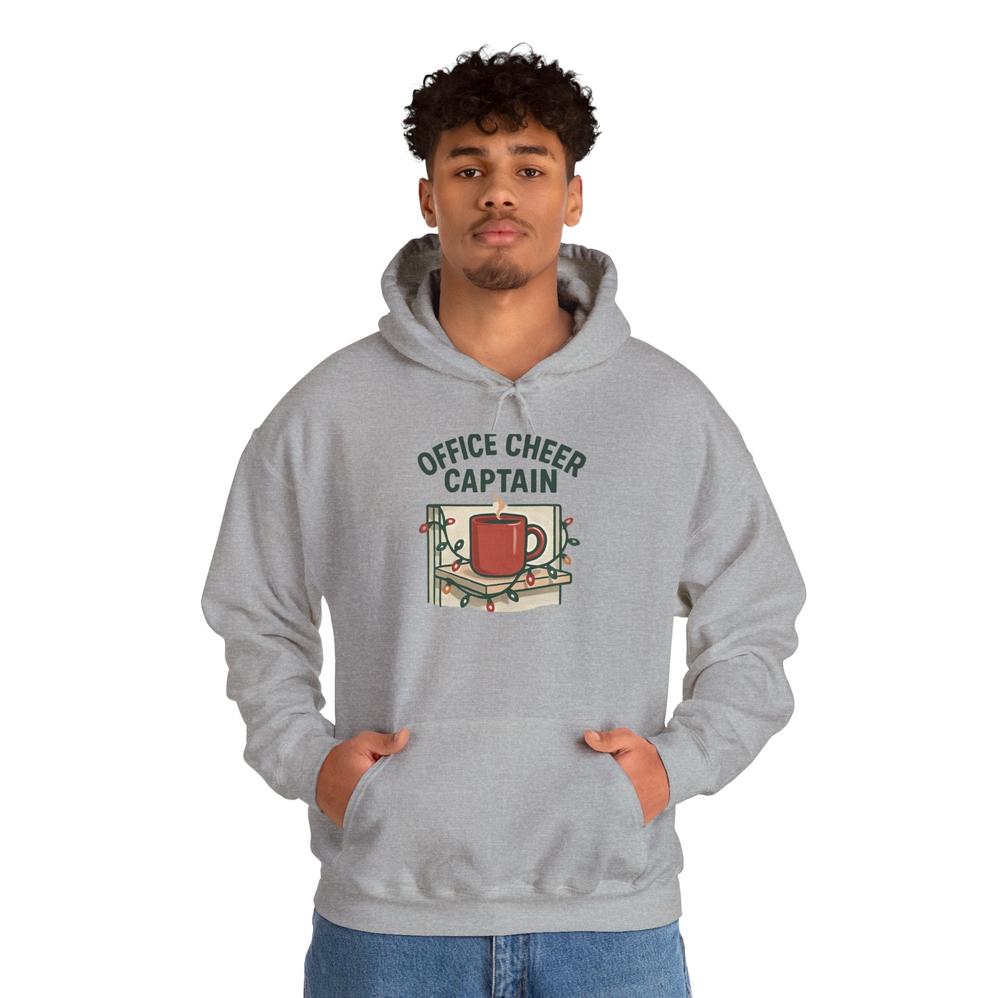 Office Cheer Captain Hoodie — Festive Holiday Mug Christmas Sweatshirt