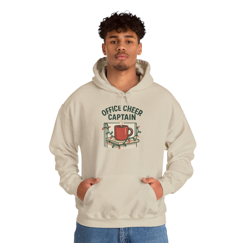 Office Cheer Captain Hoodie — Festive Holiday Mug Christmas Sweatshirt