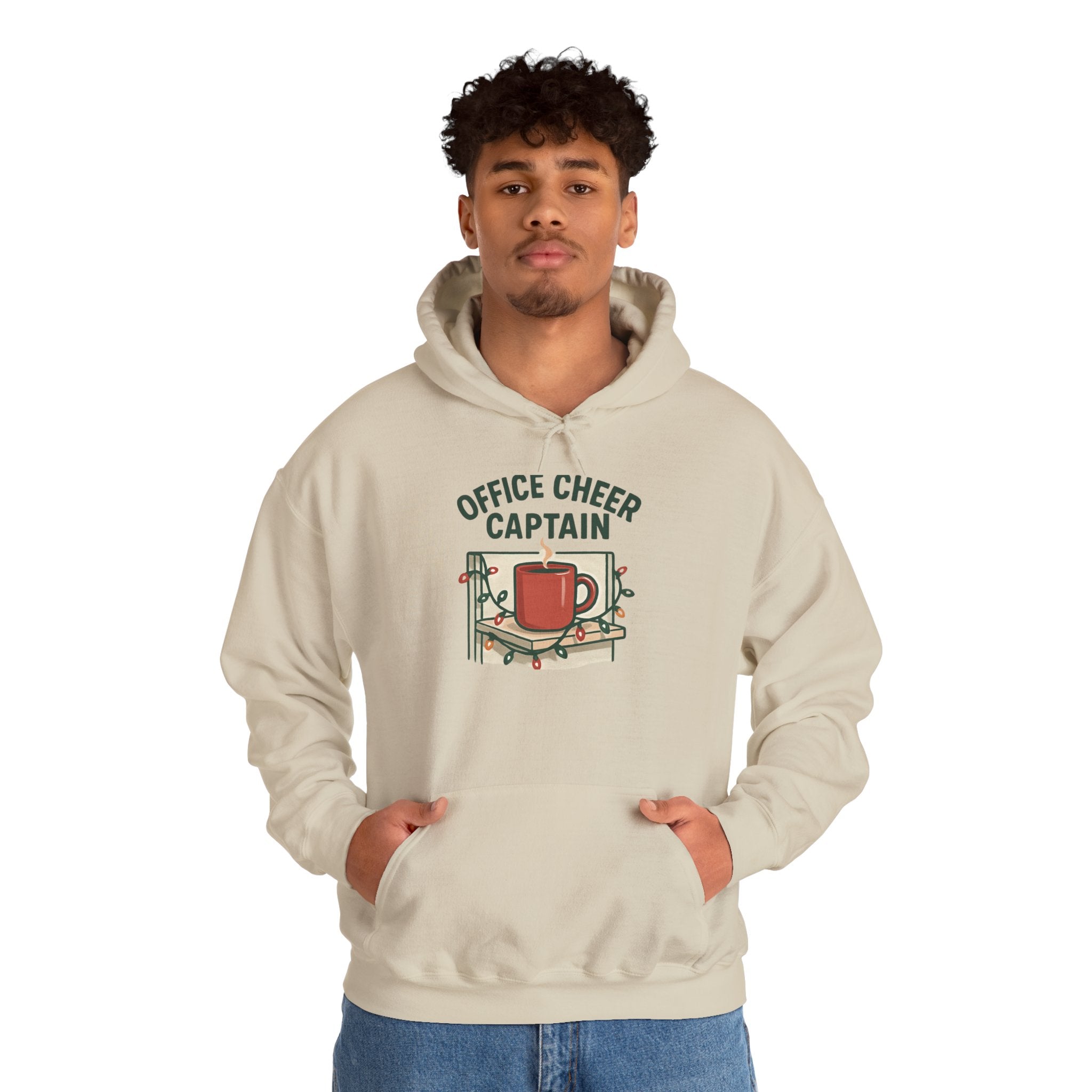 Office Cheer Captain Hoodie — Festive Holiday Mug Christmas Sweatshirt