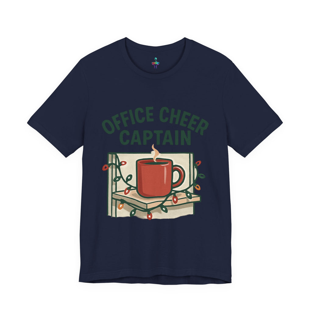 Office Cheer Captain Tee — Holiday Coffee Mug Christmas Work Shirt