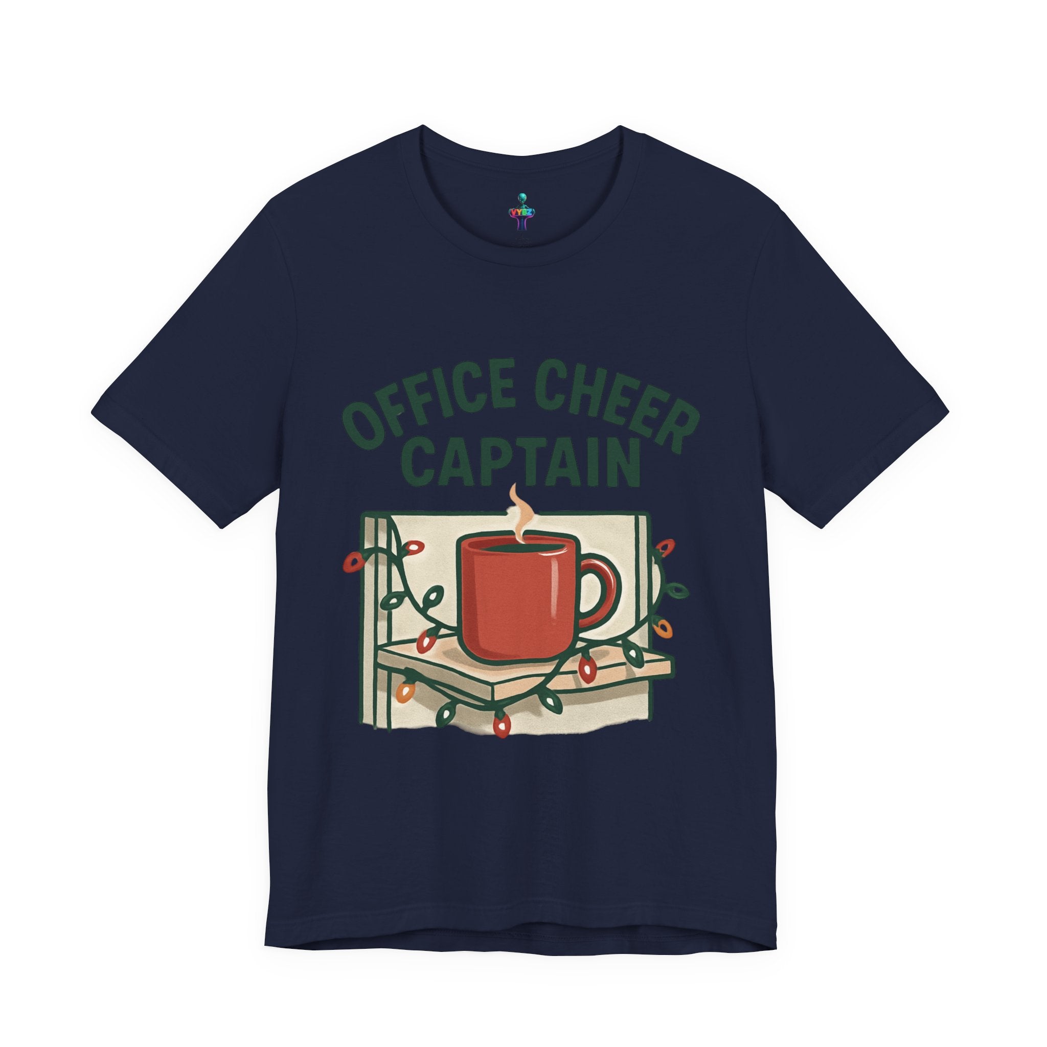 Office Cheer Captain Tee — Holiday Coffee Mug Christmas Work Shirt