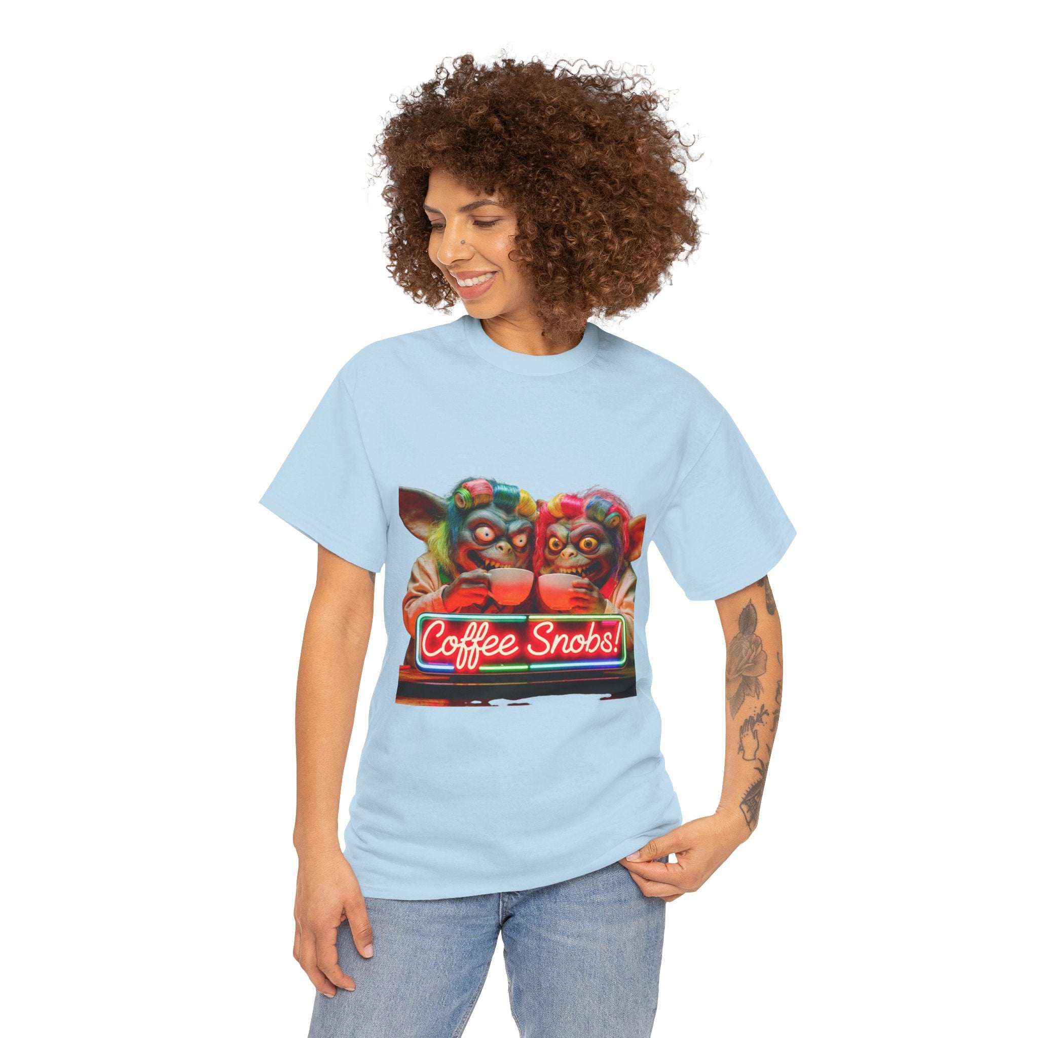 Coffee Snobs T-Shirt — Retro Neon Gremlin Coffee Lovers Tee