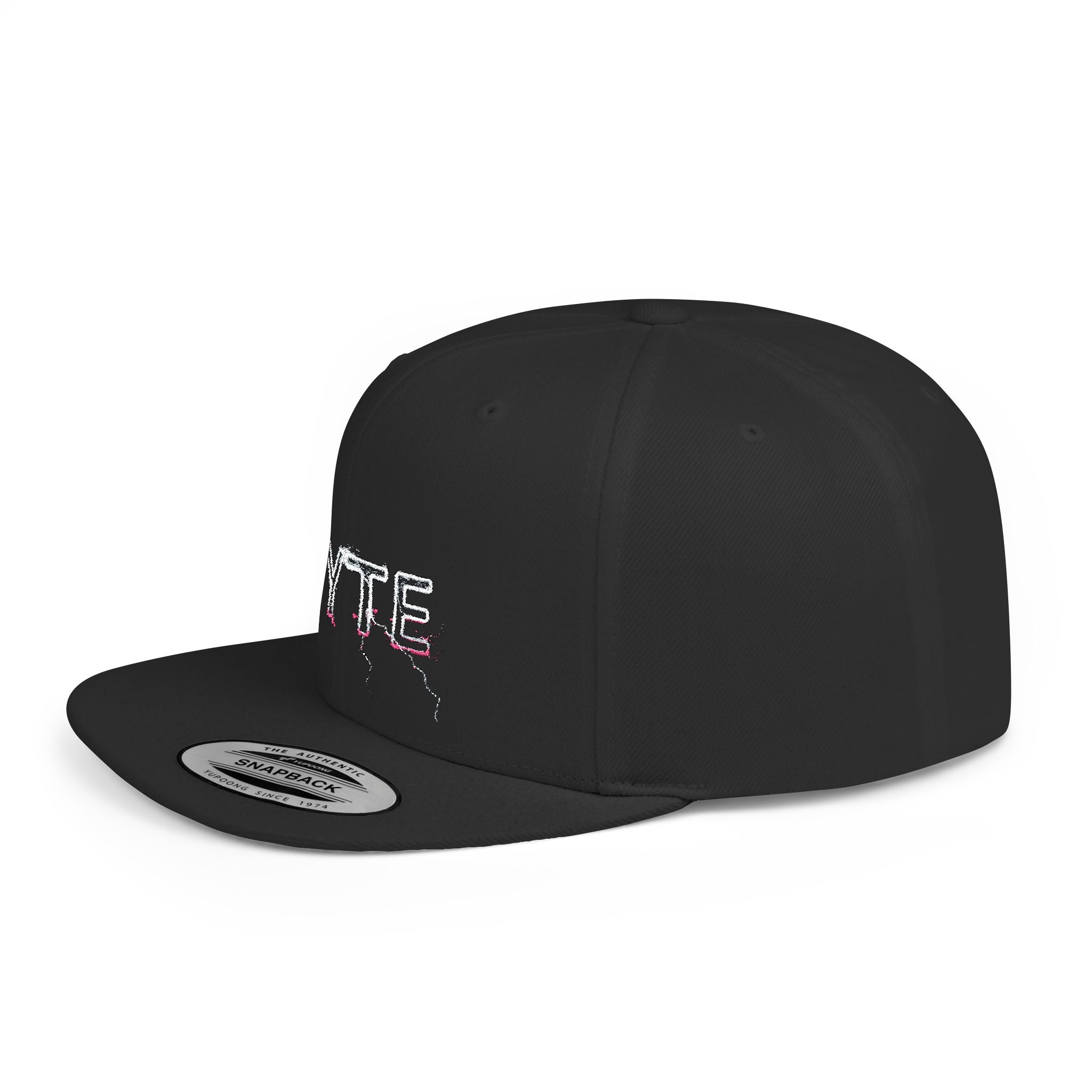 BYTE Lightning Flat Bill Snapback Hat — Retro Glitch Tech Streetwear Cap