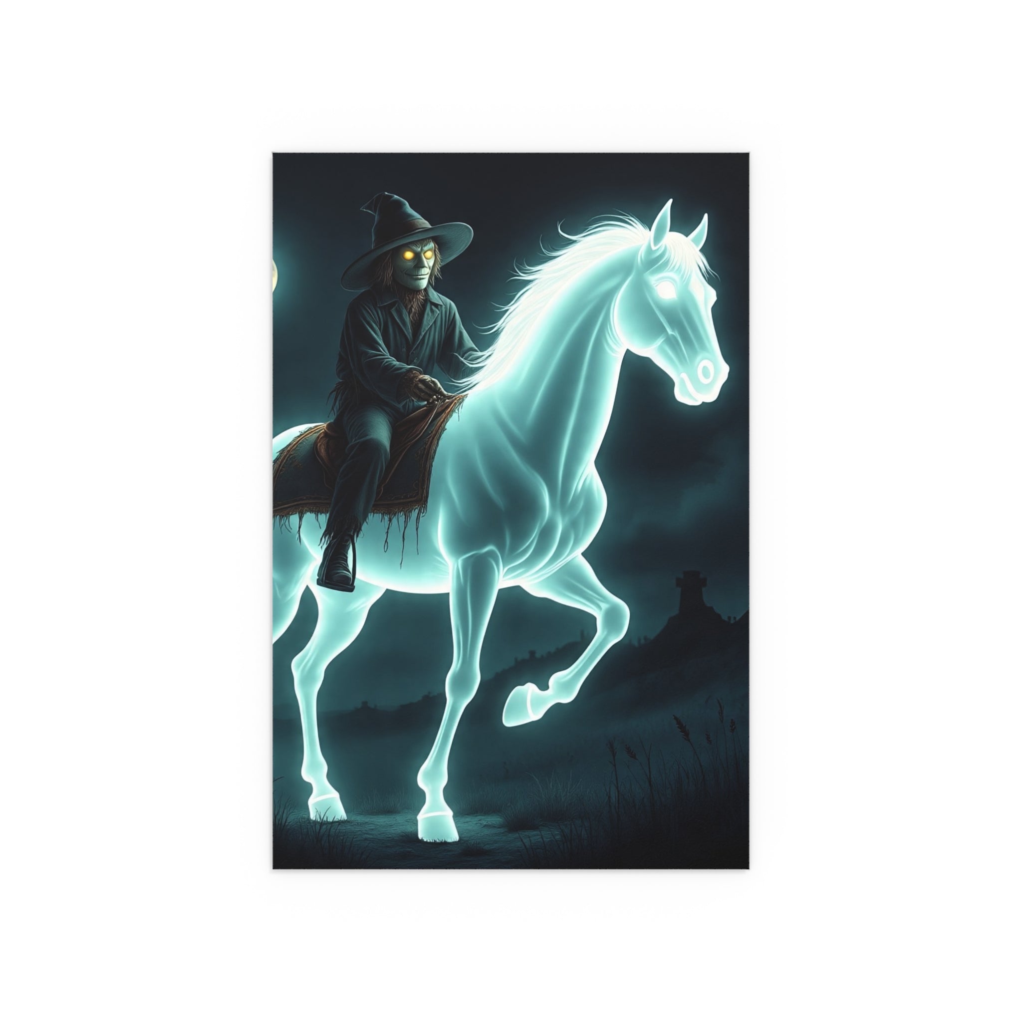 Mystical Wizard Horse Silk Poster, Home Decor, Halloween Art, Wall Art, Gift for Horse Lovers, Indoor and Outdoor Decoration