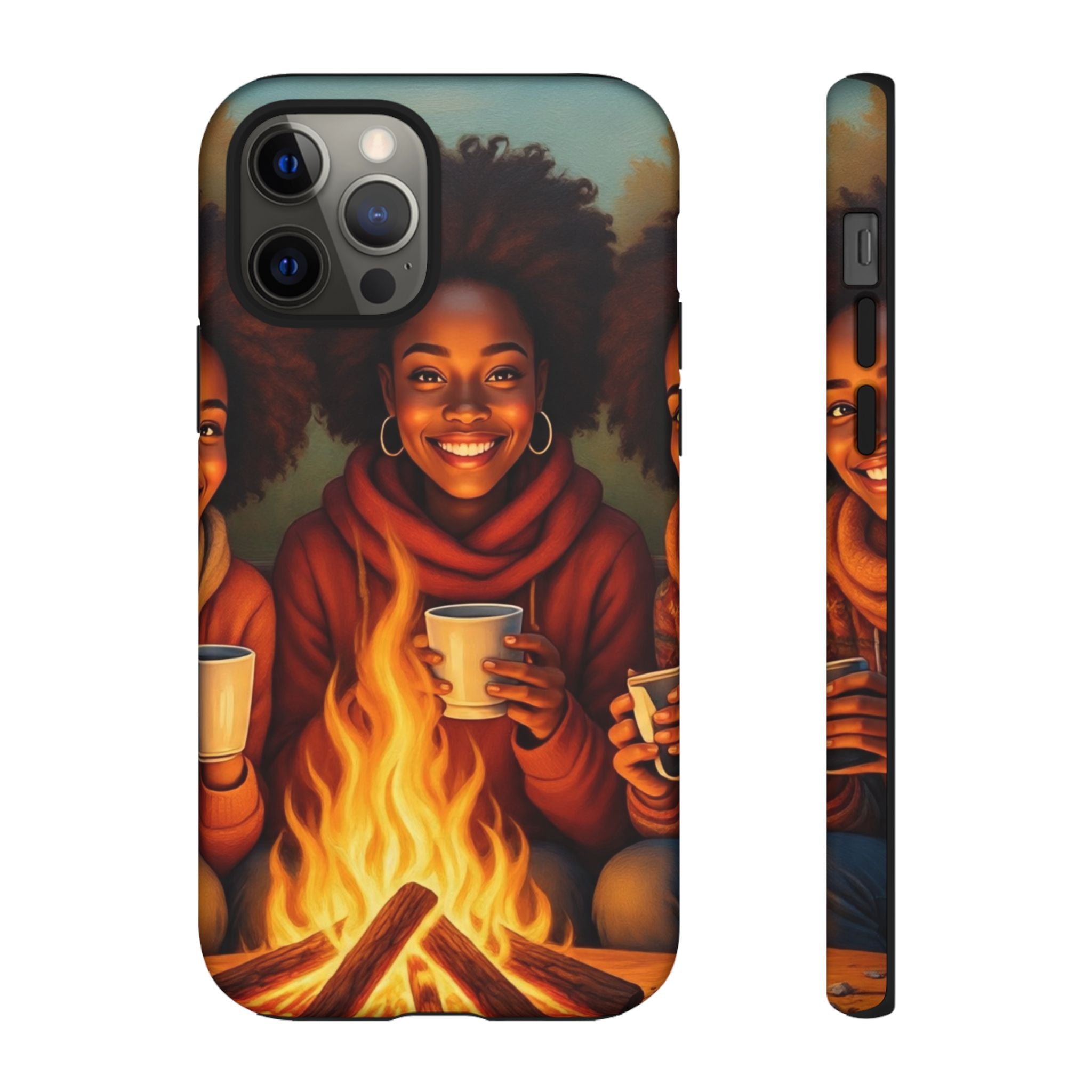 Cozy Phone Case for Campfire Lovers, Tough Cases with Inspirational Design, Perfect Gift for Friends, Birthday Present, Nature Vibe