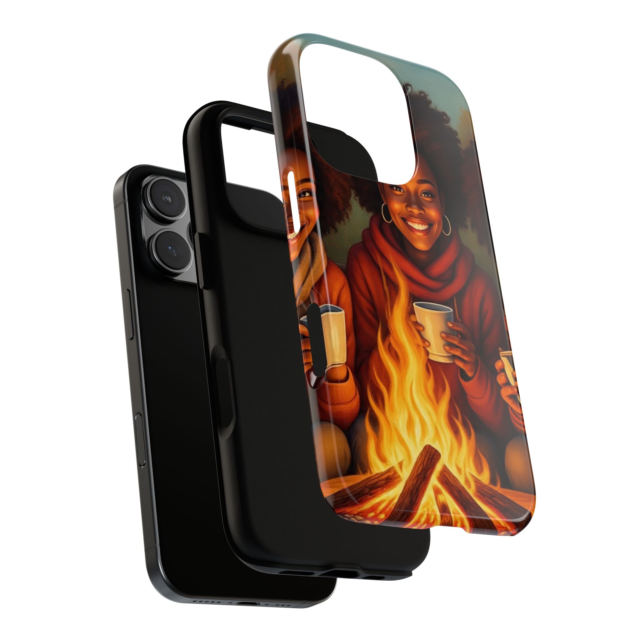 Cozy Phone Case for Campfire Lovers, Tough Cases with Inspirational Design, Perfect Gift for Friends, Birthday Present, Nature Vibe