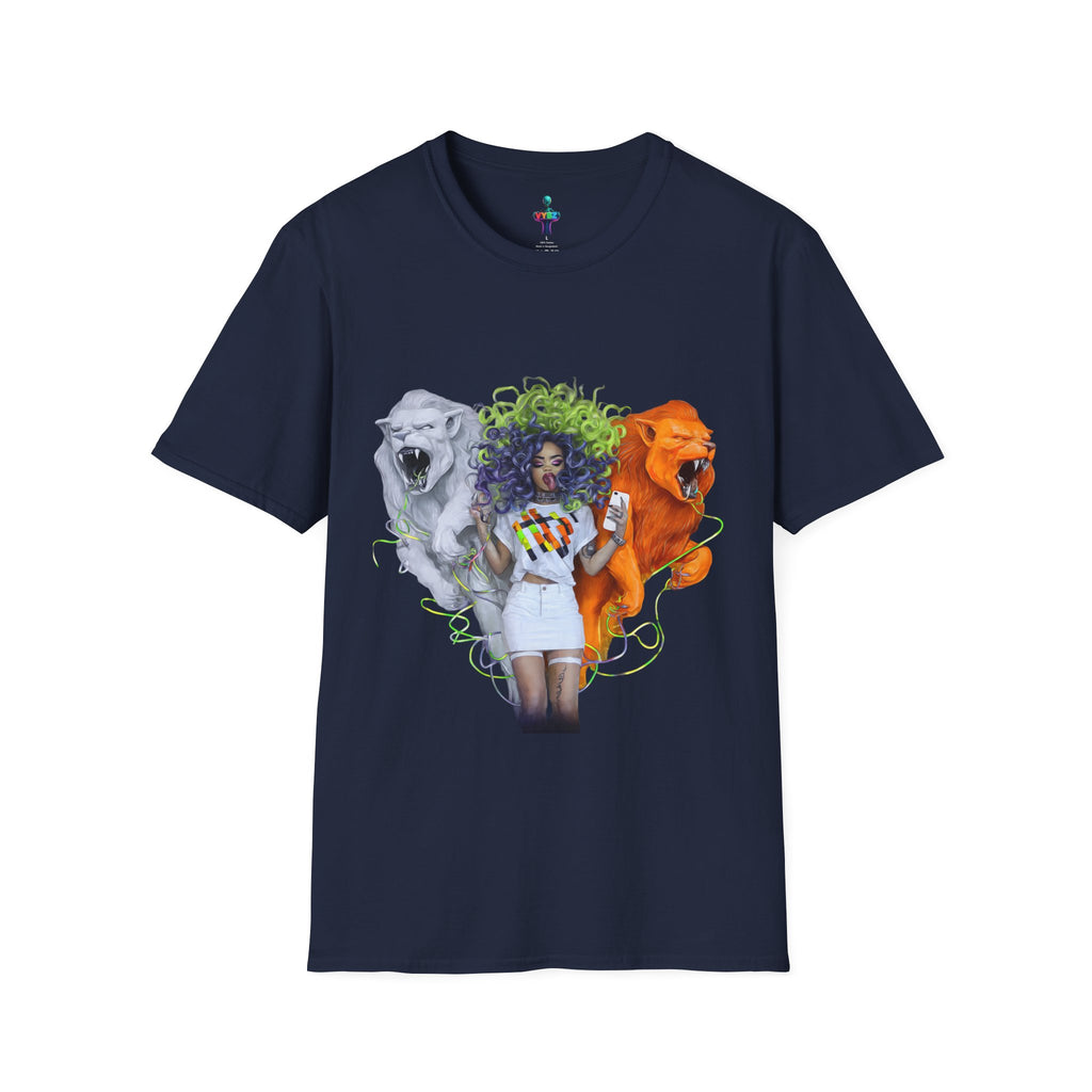Lion Heart Unisex Softstyle T-Shirt | Trendy Graphic Tee for Animal Lovers, Unique Gift for Birthdays, Casual Wear, Pride Events