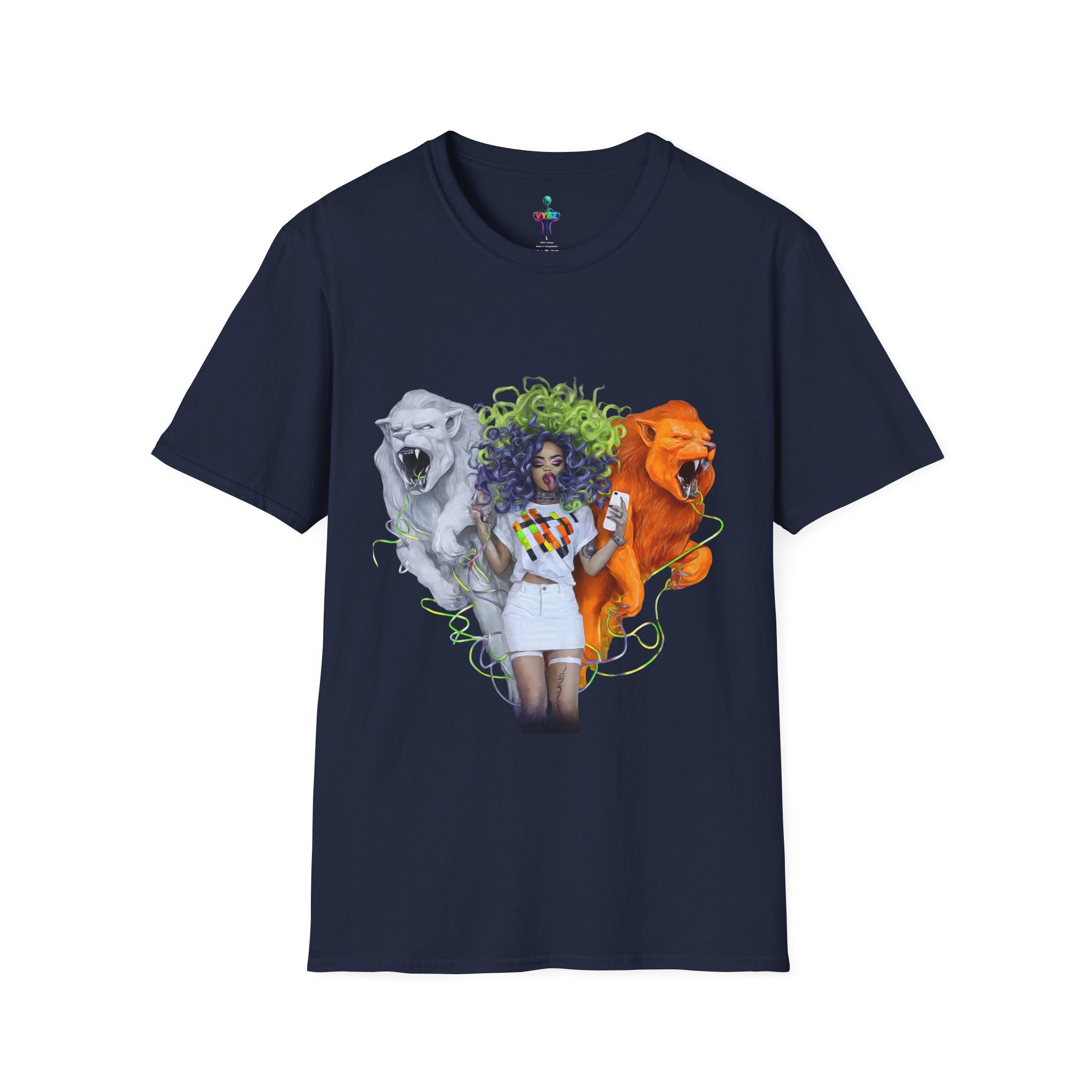 Lion Heart Unisex Softstyle T-Shirt | Trendy Graphic Tee for Animal Lovers, Unique Gift for Birthdays, Casual Wear, Pride Events