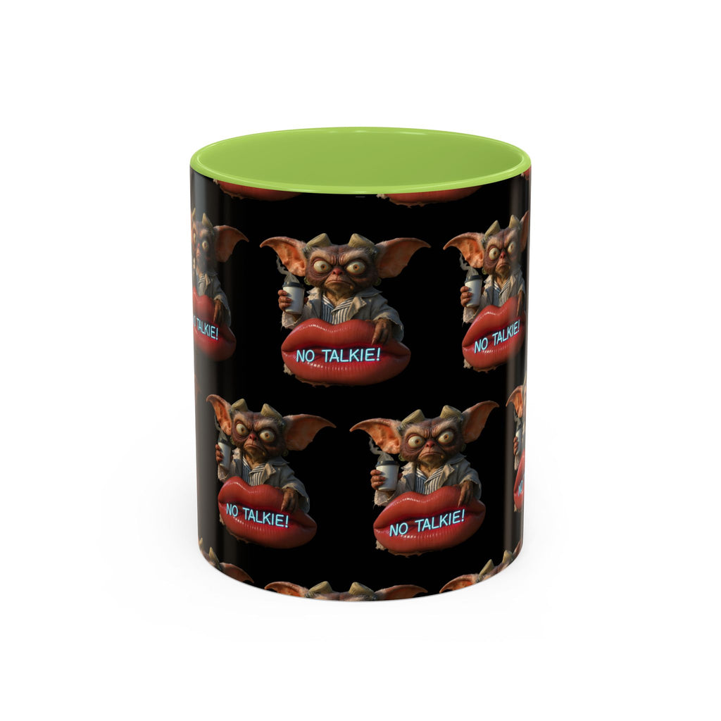 No Talkie Coffee Mug — Funny Grumpy Creature Accent Mug (11/15oz)