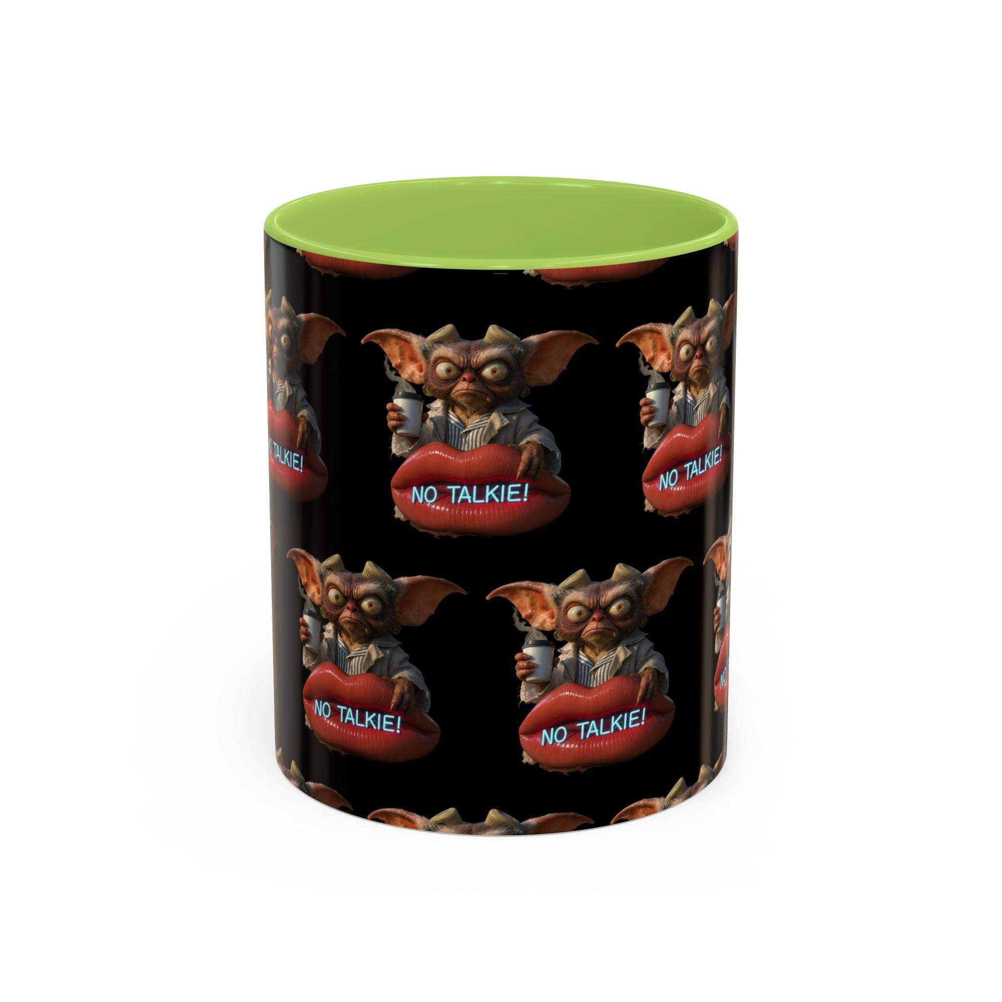 No Talkie Coffee Mug — Funny Grumpy Creature Accent Mug (11/15oz)