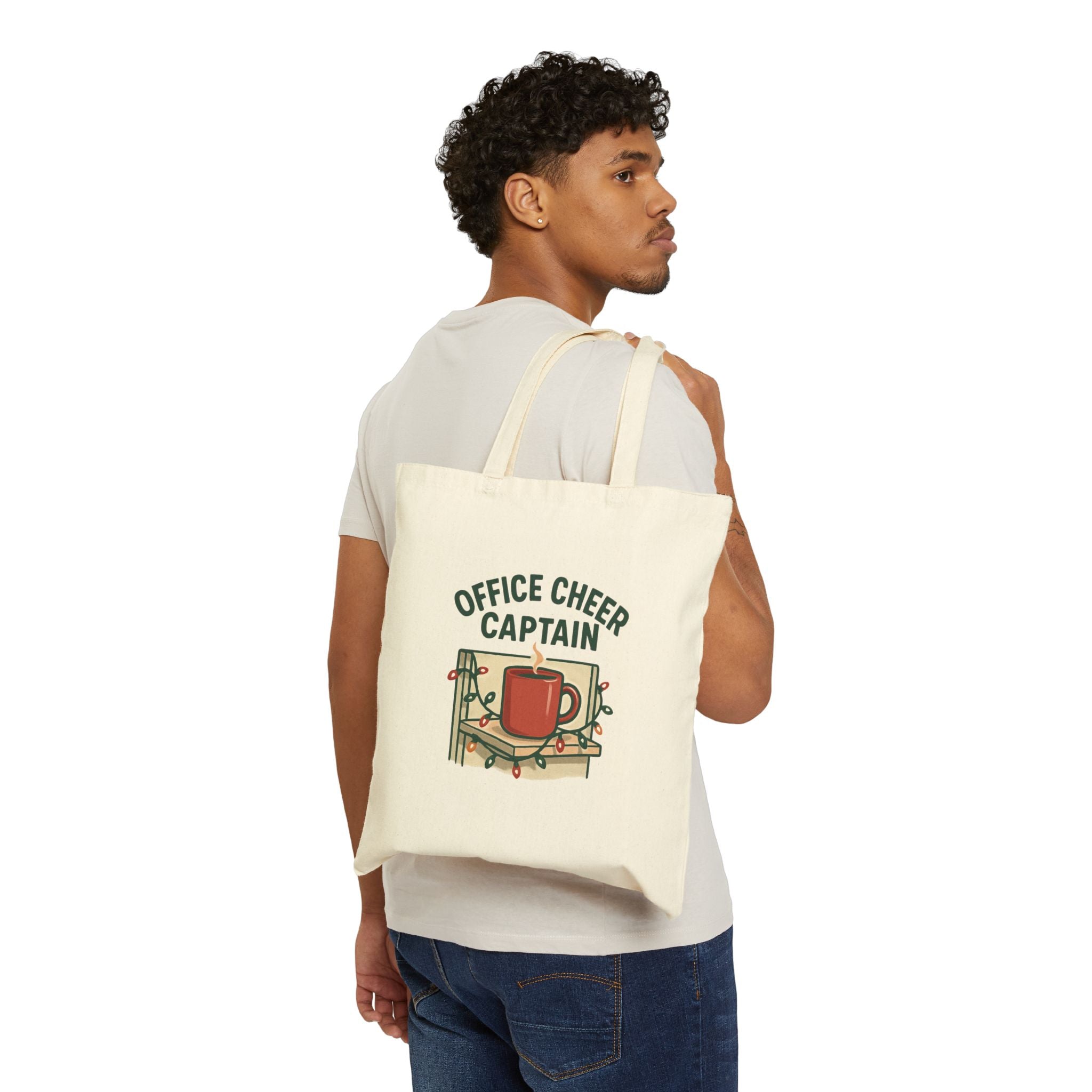 Office Cheer Captain Tote Bag — Holiday Coffee Mug Canvas Tote