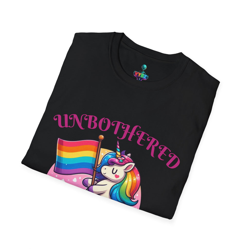 Unisex Pride T-Shirt - Colorful Unbothered Design by VYBZ