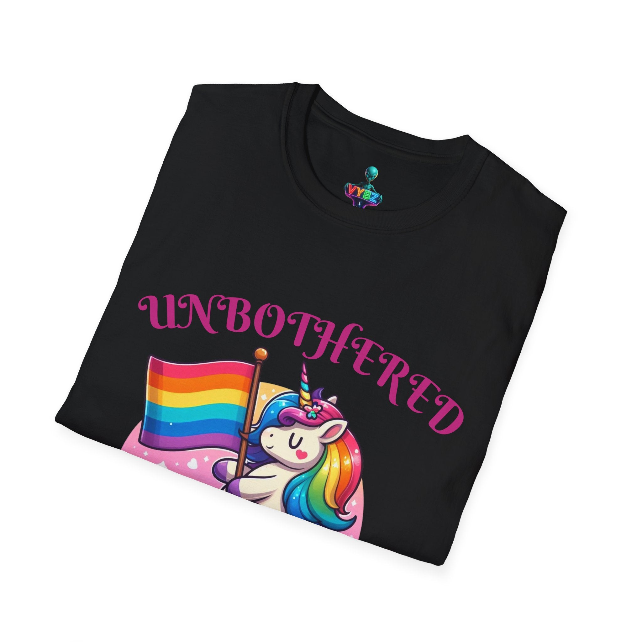 Unisex Pride T-Shirt - Colorful Unbothered Design by VYBZ