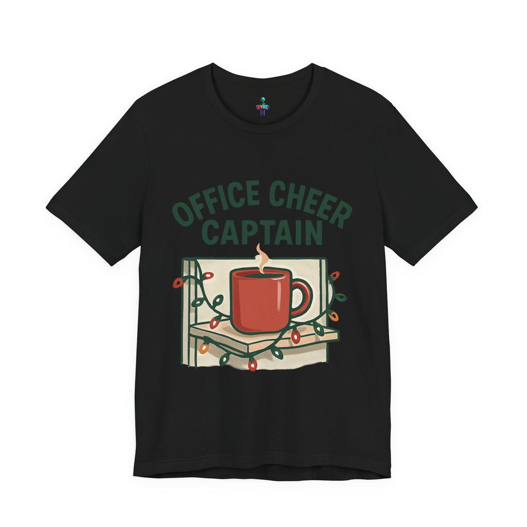 Office Cheer Captain Tee — Holiday Coffee Mug Christmas Work Shirt