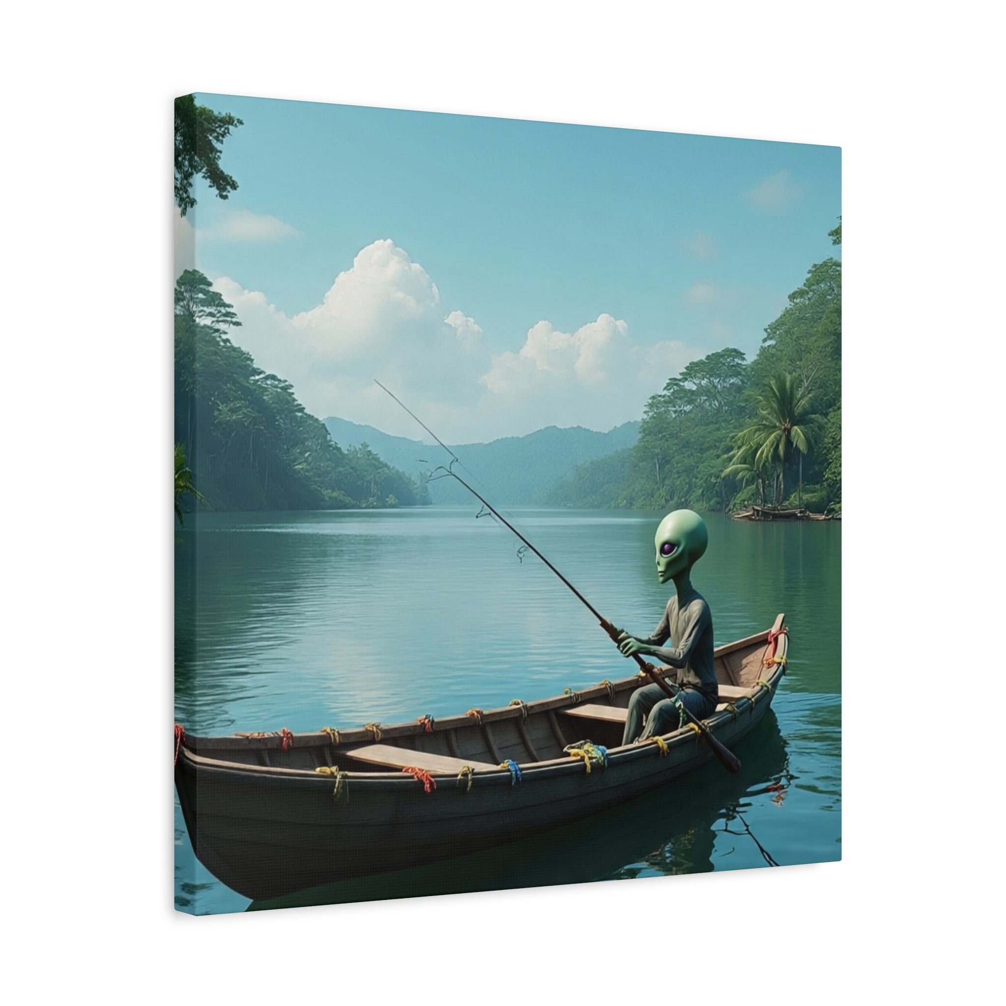 Alien Fishing Canvas Art