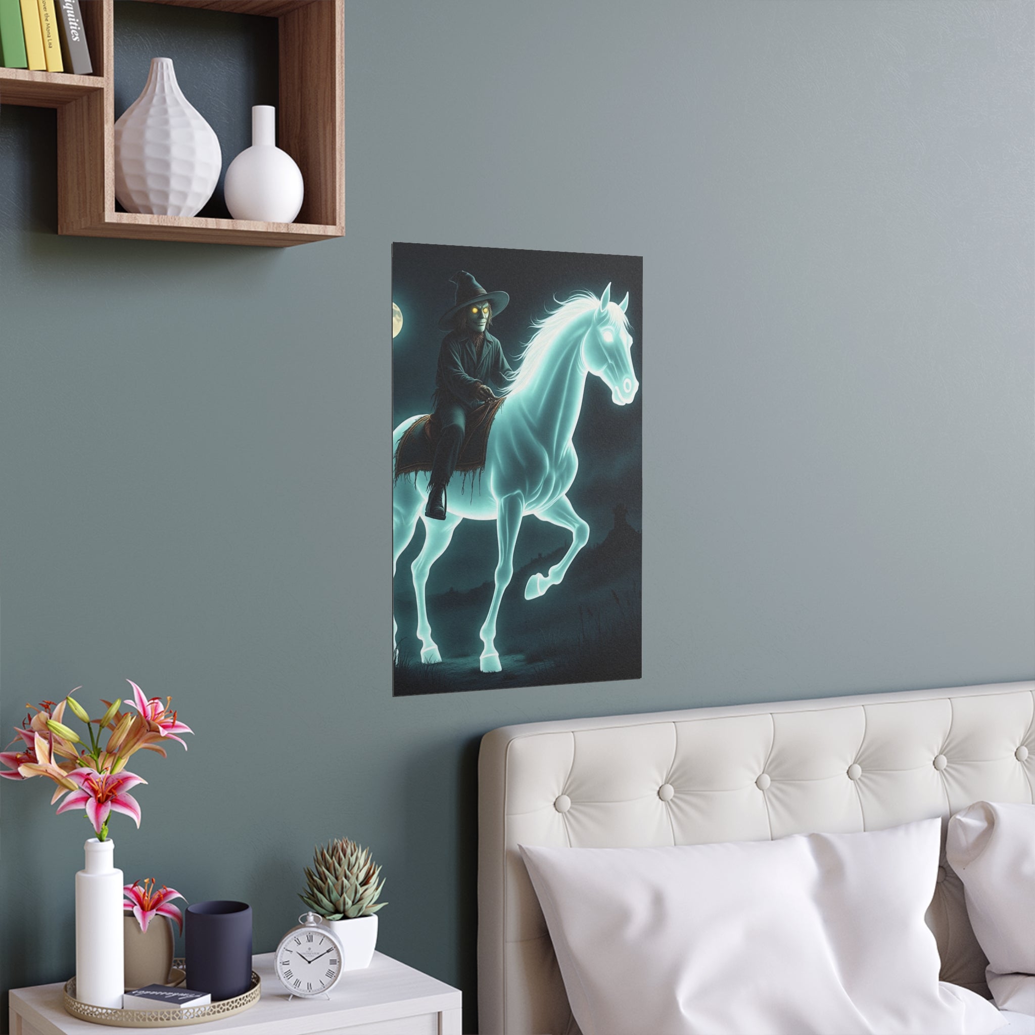 Mystical Wizard Horse Silk Poster, Home Decor, Halloween Art, Wall Art, Gift for Horse Lovers, Indoor and Outdoor Decoration