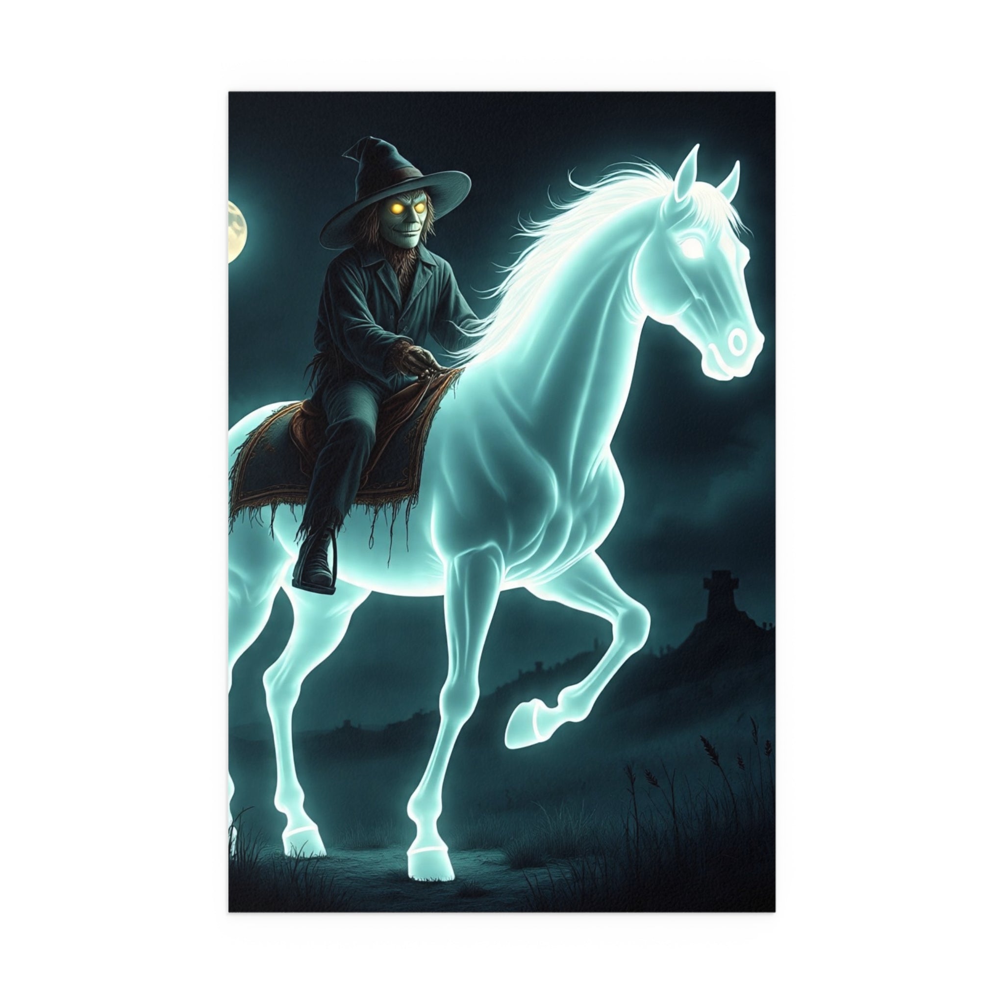 Mystical Wizard Horse Silk Poster, Home Decor, Halloween Art, Wall Art, Gift for Horse Lovers, Indoor and Outdoor Decoration