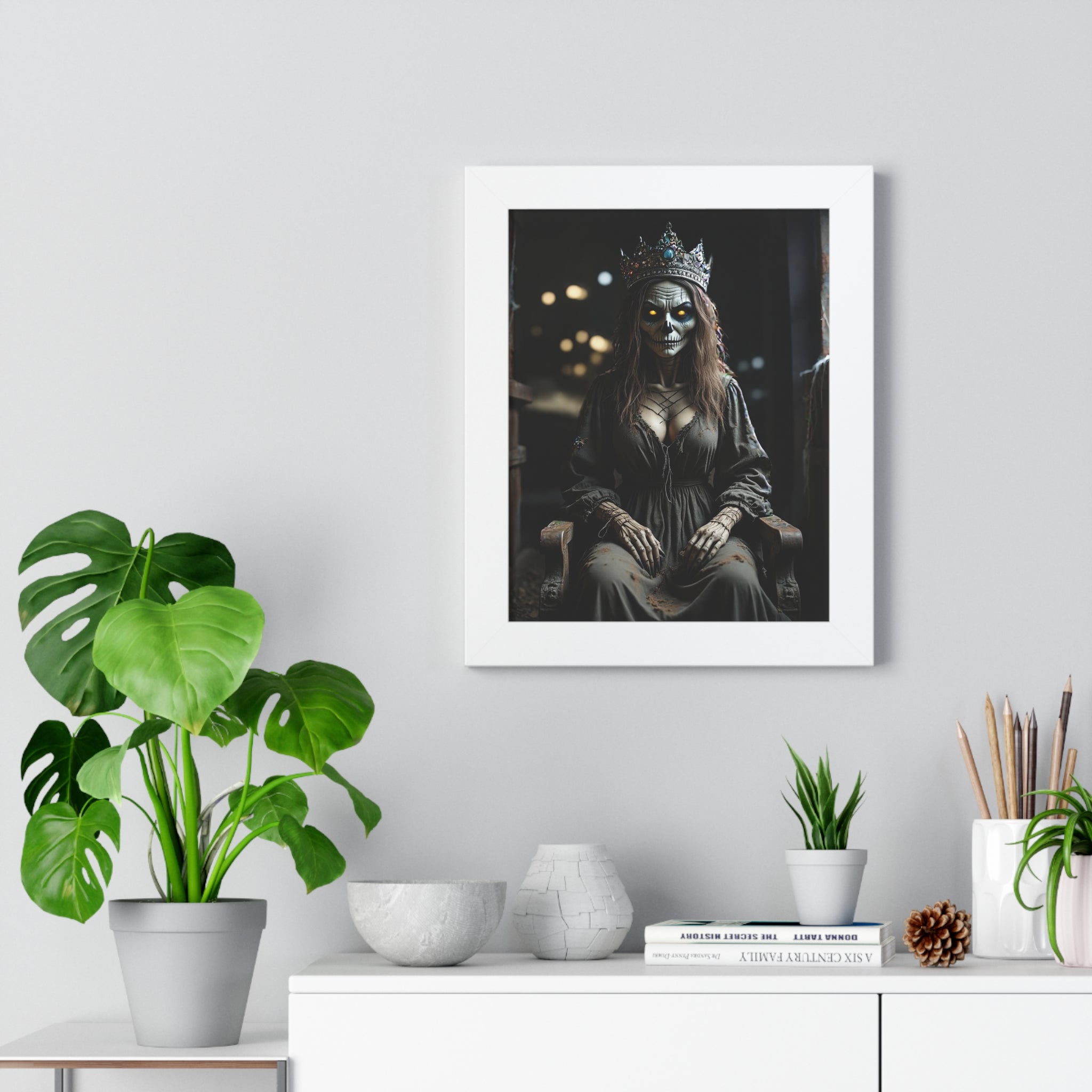 Eerie Framed Vertical Poster - Gothic Decor, Halloween Wall Art, Horror Artwork, Unique Home Decor, Spooky Gift