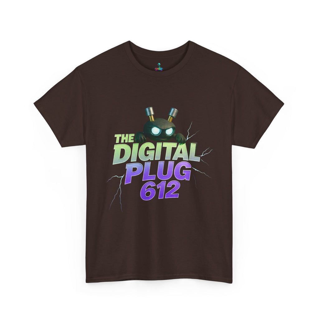 The Digital Plug 612 Tee — Retro Neon Tech Graphic T-Shirt