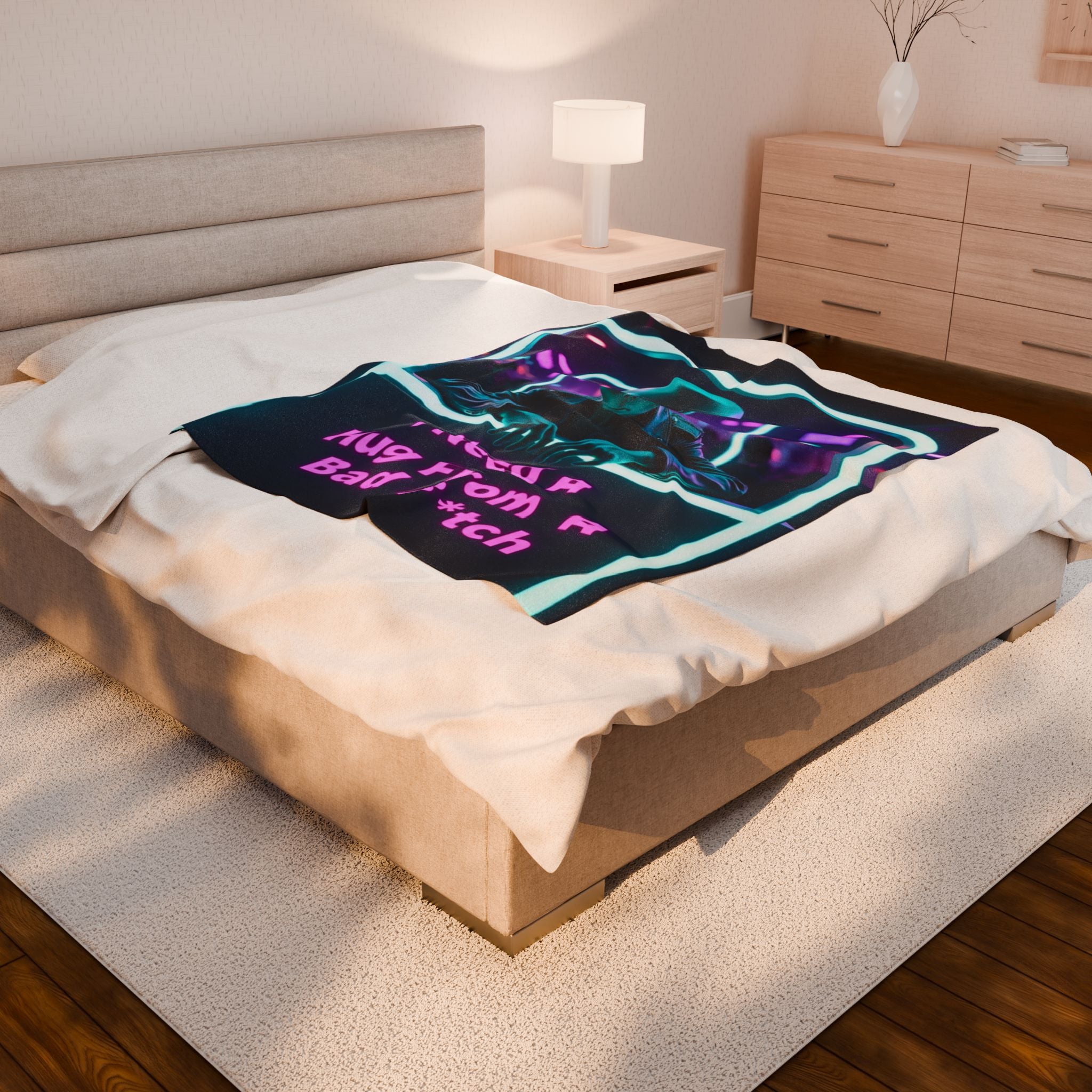 Blanket - Alien Theme Bad Bitch Velveteen Plush Blanket