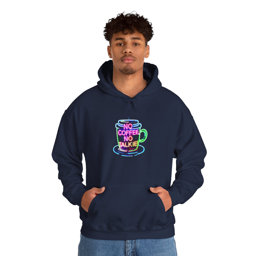 Hoodie - "No Coffee No Talkie" Colorful Coffee Cup Hoodie