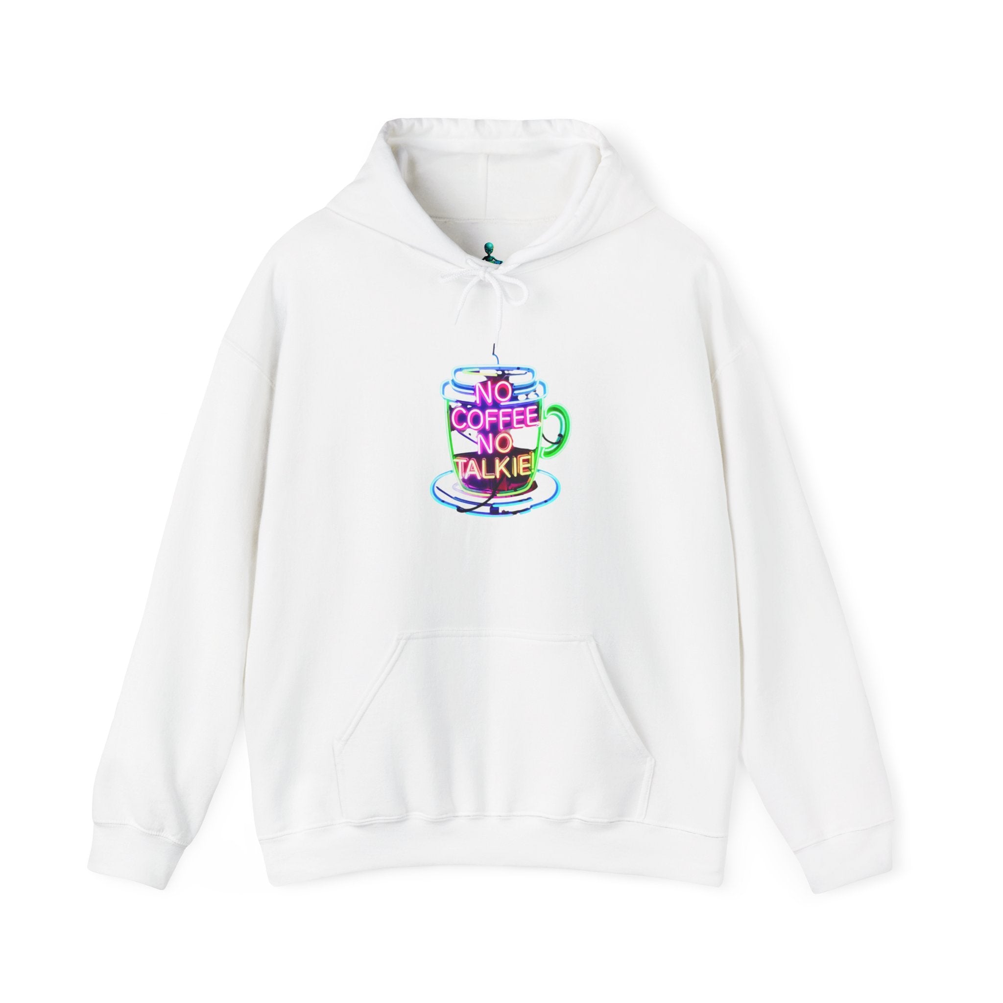 Hoodie - "No Coffee No Talkie" Colorful Coffee Cup Hoodie