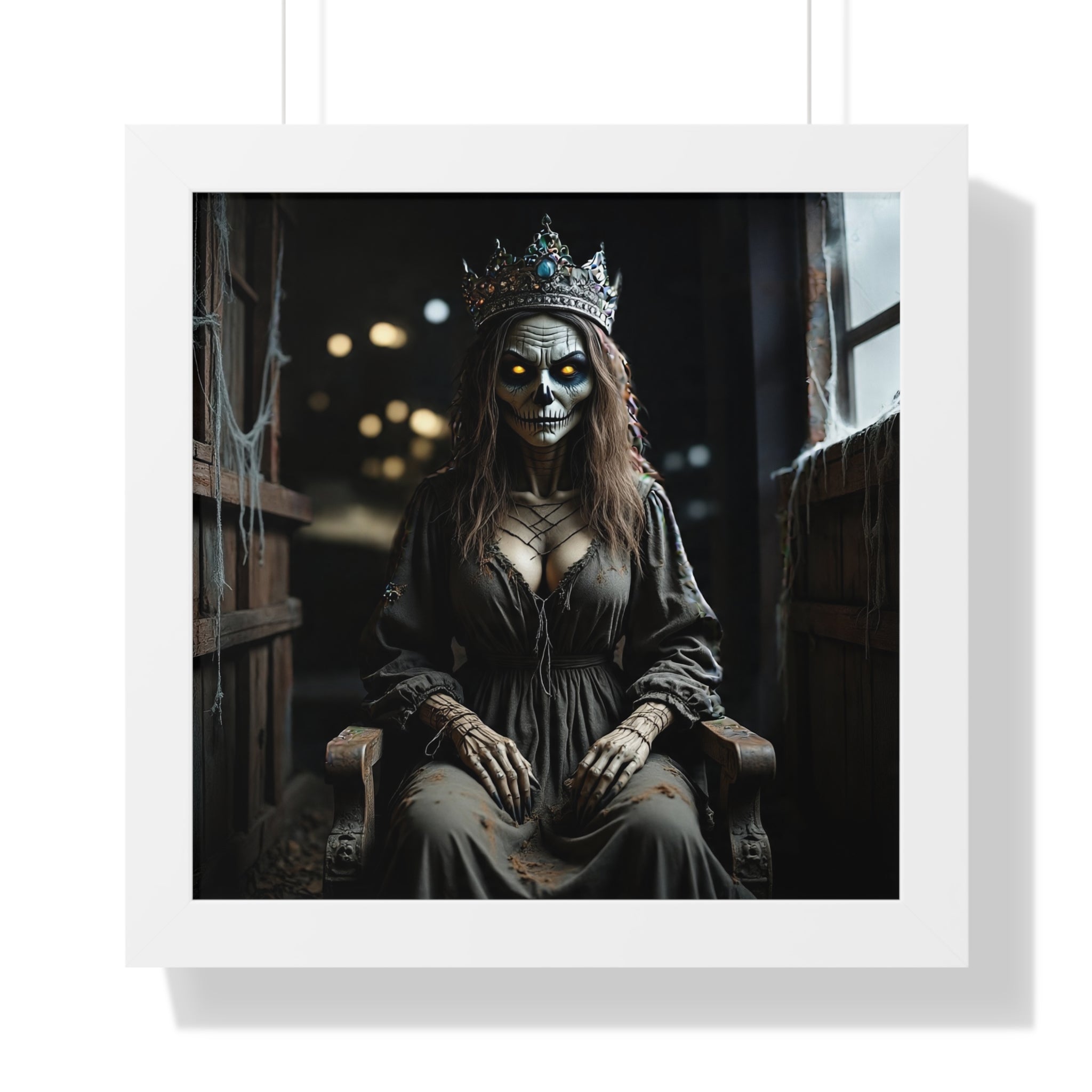 Eerie Framed Vertical Poster - Gothic Decor, Halloween Wall Art, Horror Artwork, Unique Home Decor, Spooky Gift