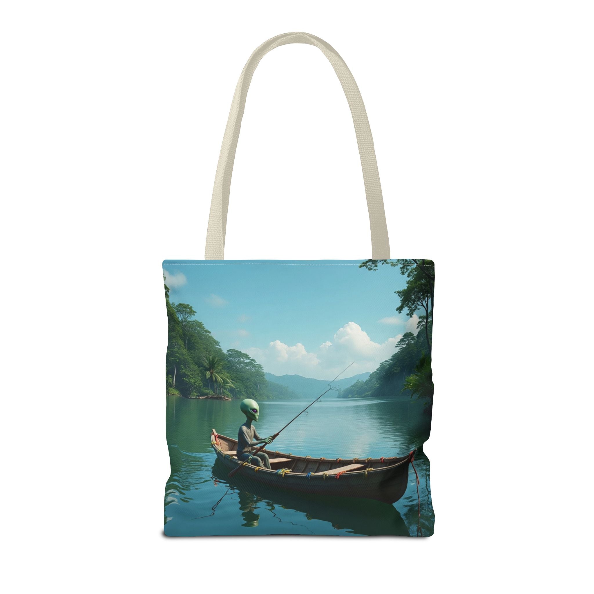 VYBZ Serene Alien Fishing Scenic Tote Bag