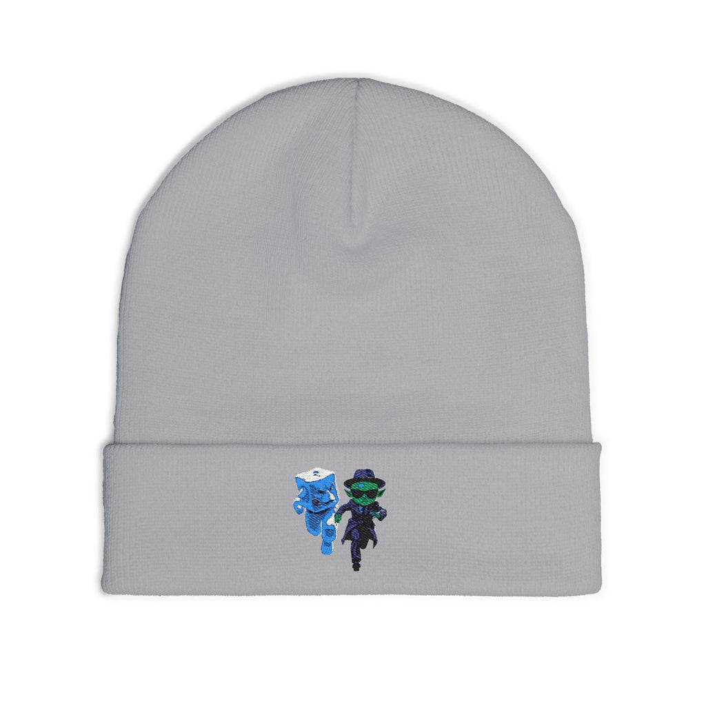 Alien Ice Knit Beanie, Embroidered Winter Hat