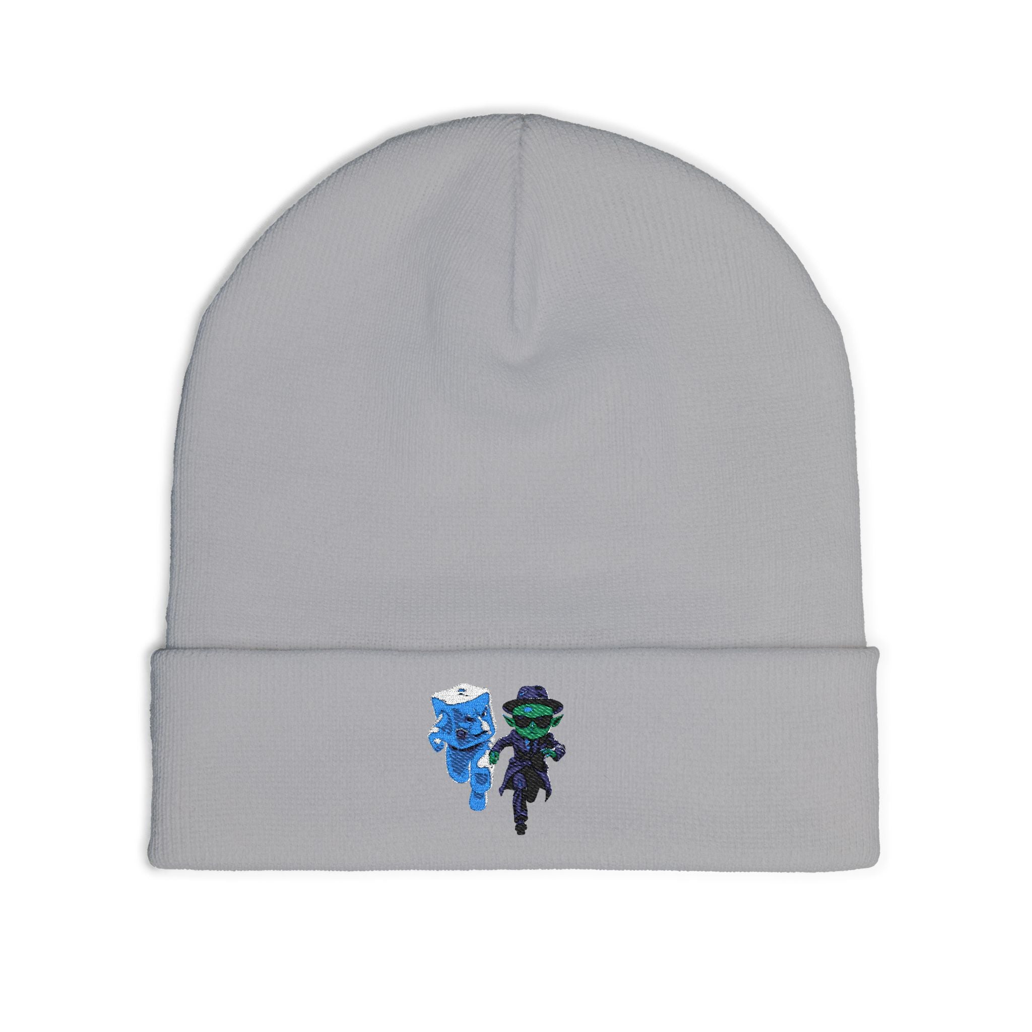 Alien Ice Knit Beanie, Embroidered Winter Hat