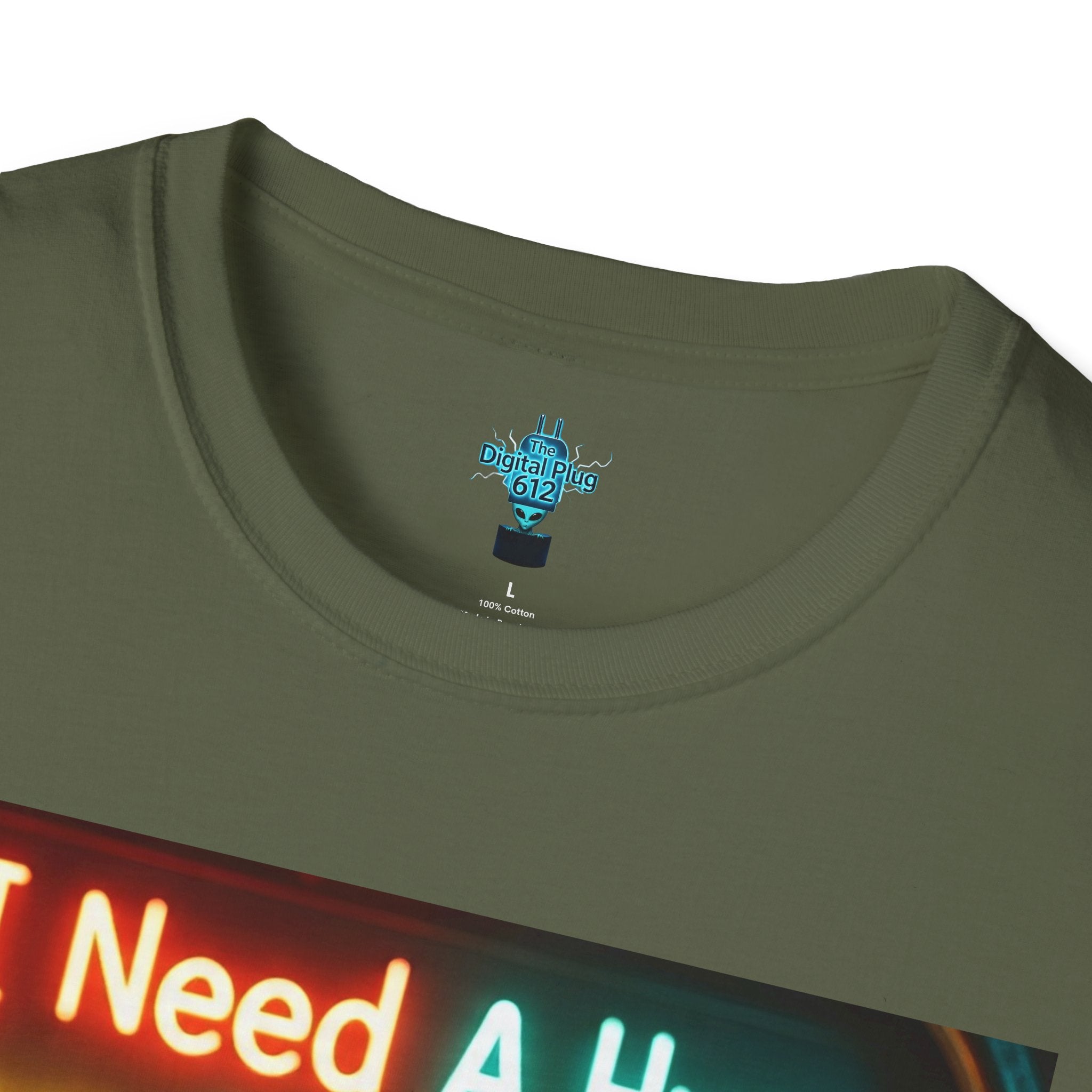 VYBZ Unisex Alien Hug T-Shirt, I Need A Hug From A Bad B****, Quirky Graphic Tee, Gift for Alien Lovers, Fun Casual Wear, Unisex Style
