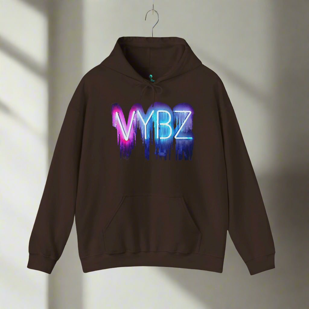 Vibrant VYBZ Unisex Hooded Sweatshirt, Trendy Streetwear, Layering Essential, Gift for Friends, Music Festival Outfit