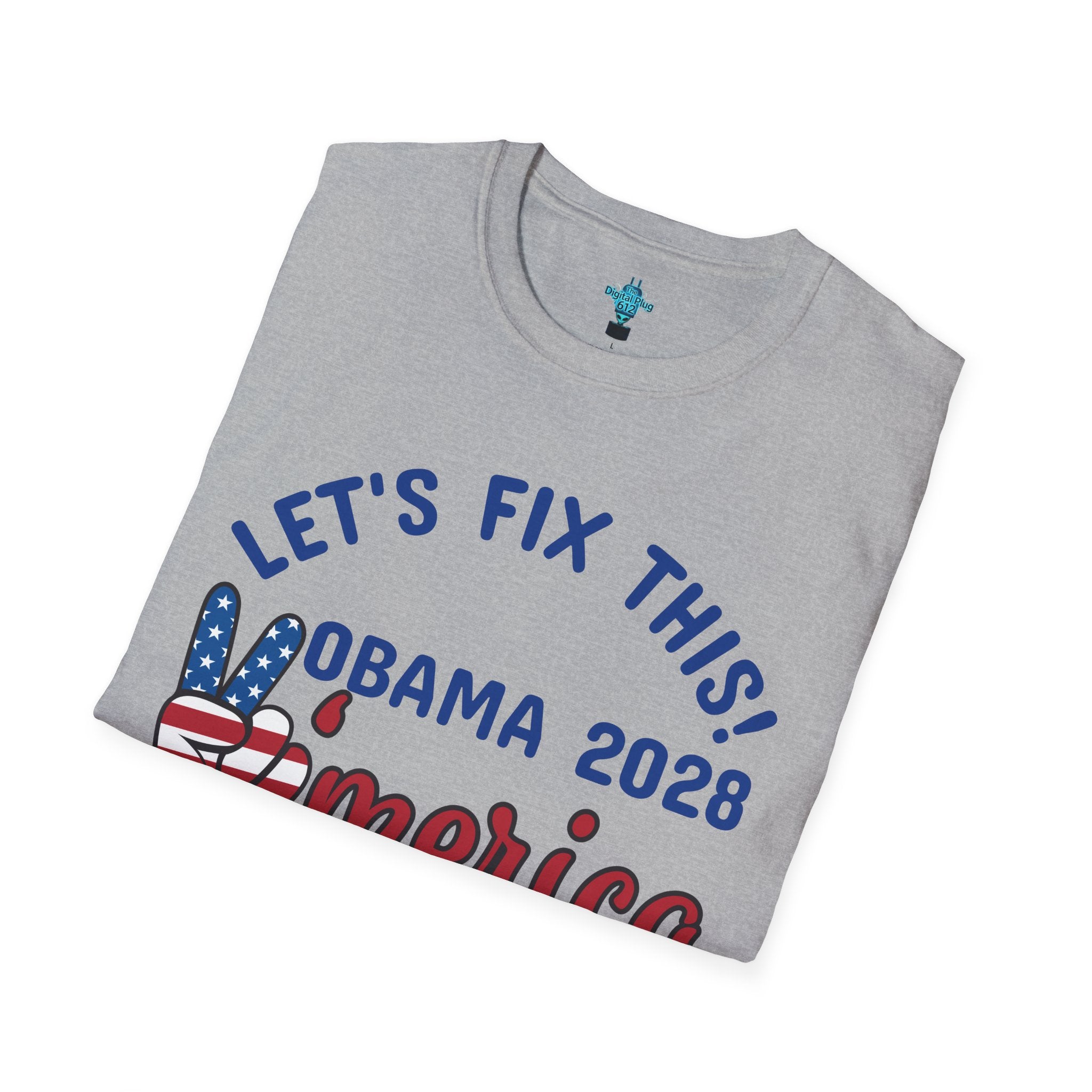 VYBZ Obama 2028 Unisex Softstyle T-Shirt, Casual Wear, Political Statement Tee, Gift for Activists, Election Merchandise