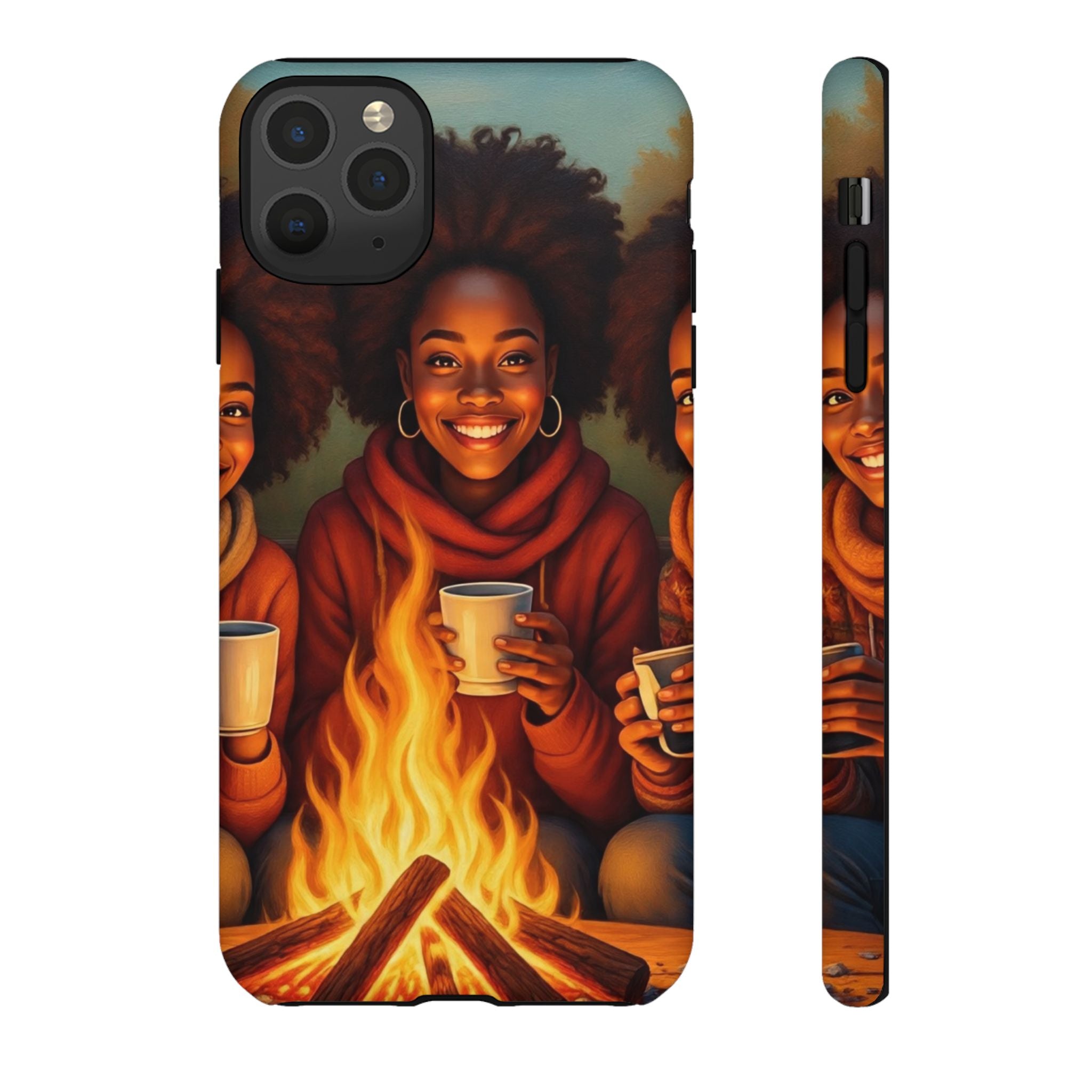 Cozy Phone Case for Campfire Lovers, Tough Cases with Inspirational Design, Perfect Gift for Friends, Birthday Present, Nature Vibe