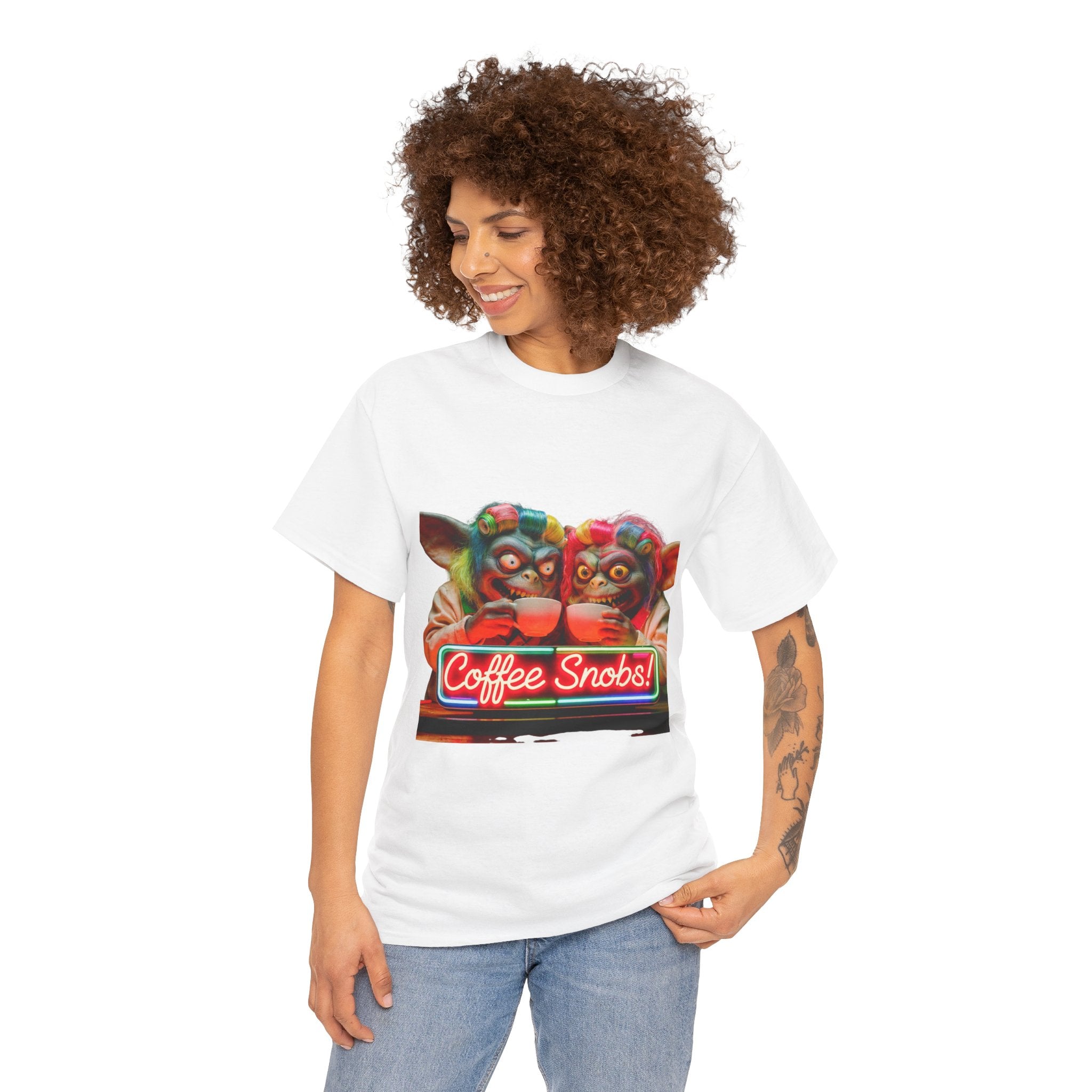 Coffee Snobs T-Shirt — Retro Neon Gremlin Coffee Lovers Tee