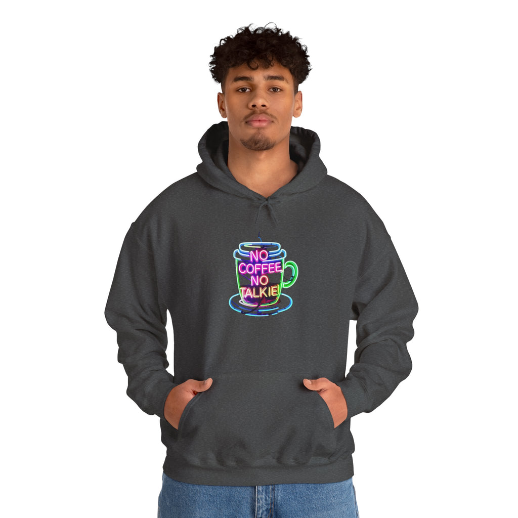 Hoodie - "No Coffee No Talkie" Colorful Coffee Cup Hoodie