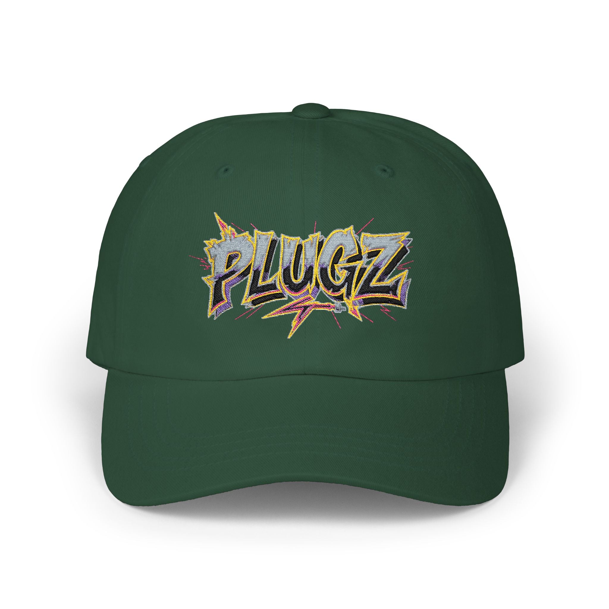 Dad Cap — 'PLUGZ' Street Art Embroidered Baseball Hat