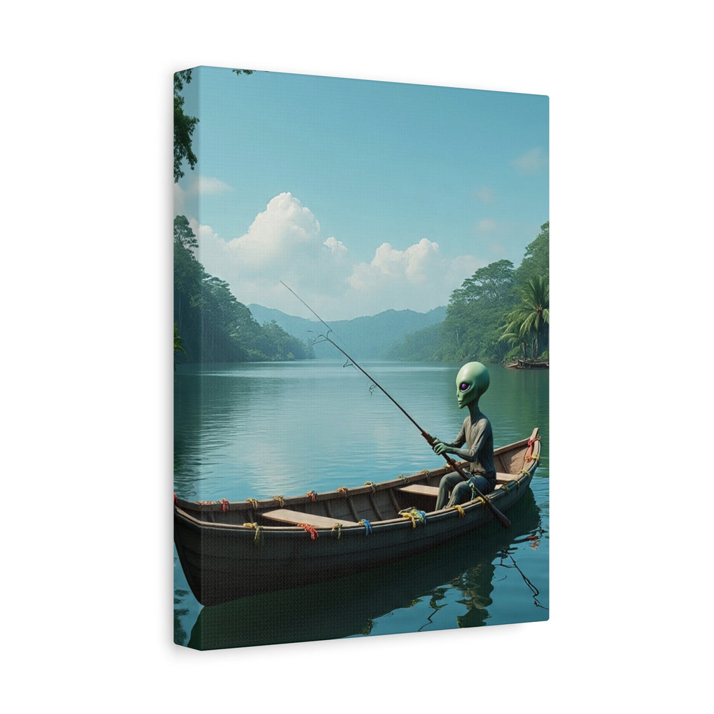 Alien Fishing Canvas Art