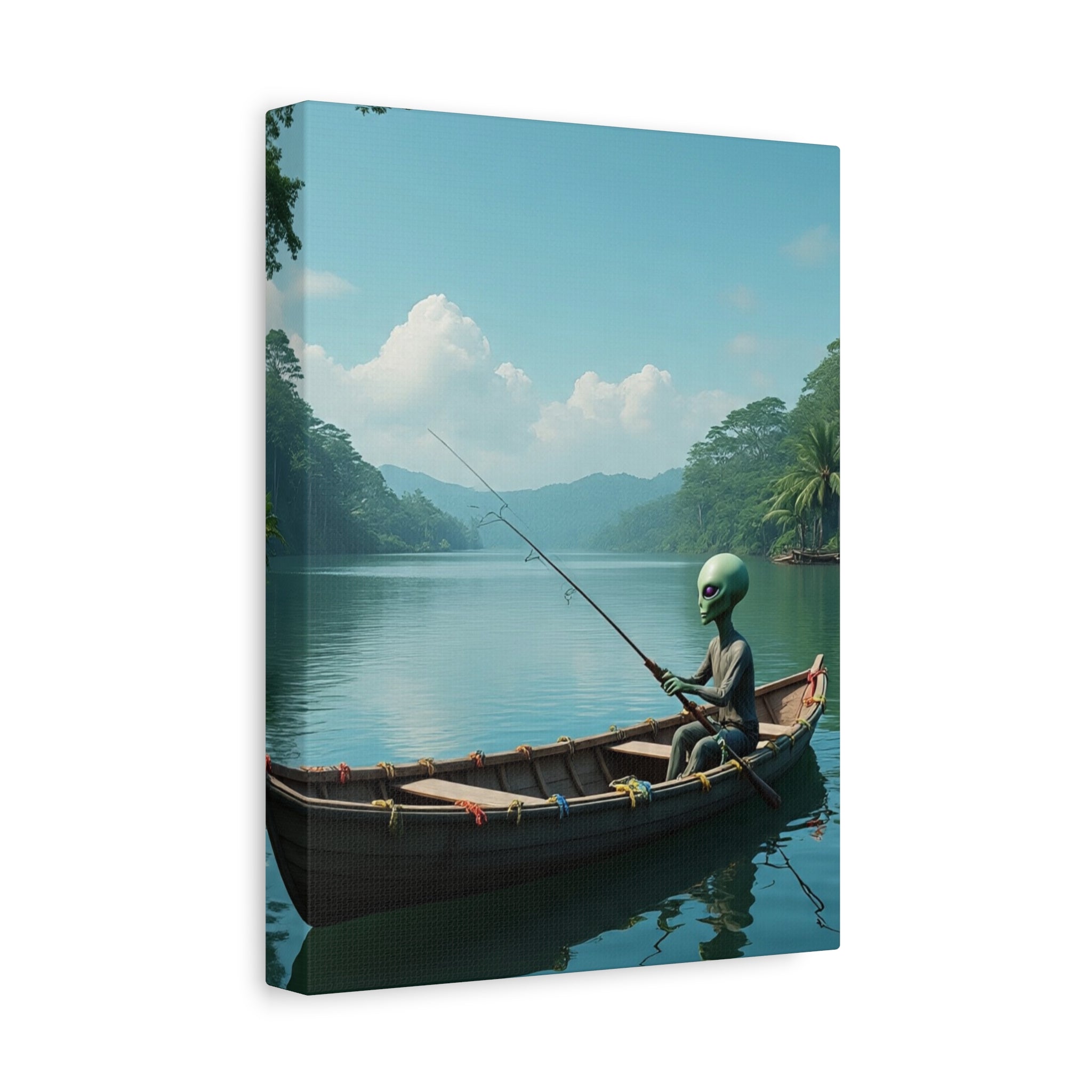 Alien Fishing Canvas Art